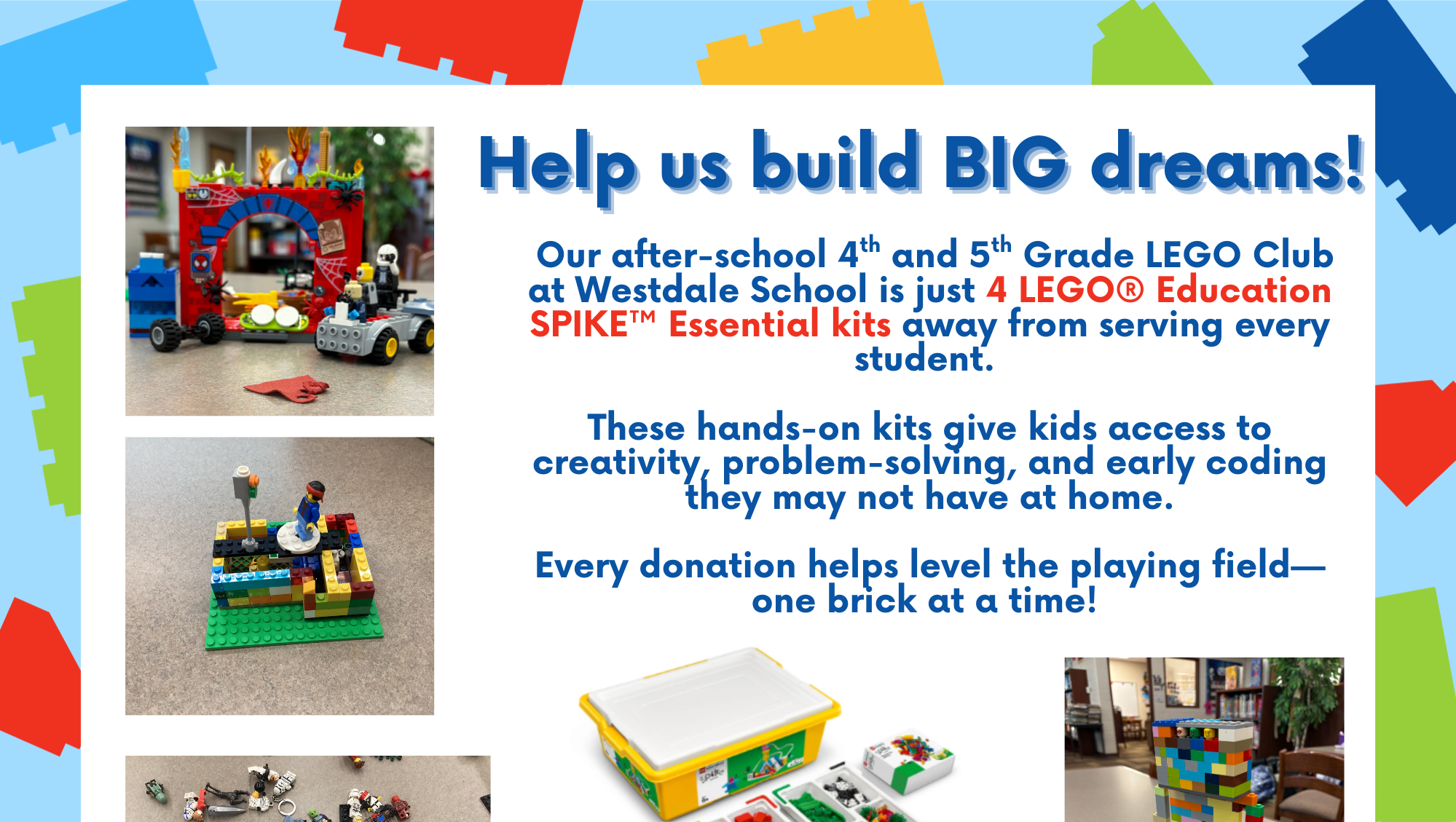 Help Our Lego Club Get SPIKE Essential Sets photo