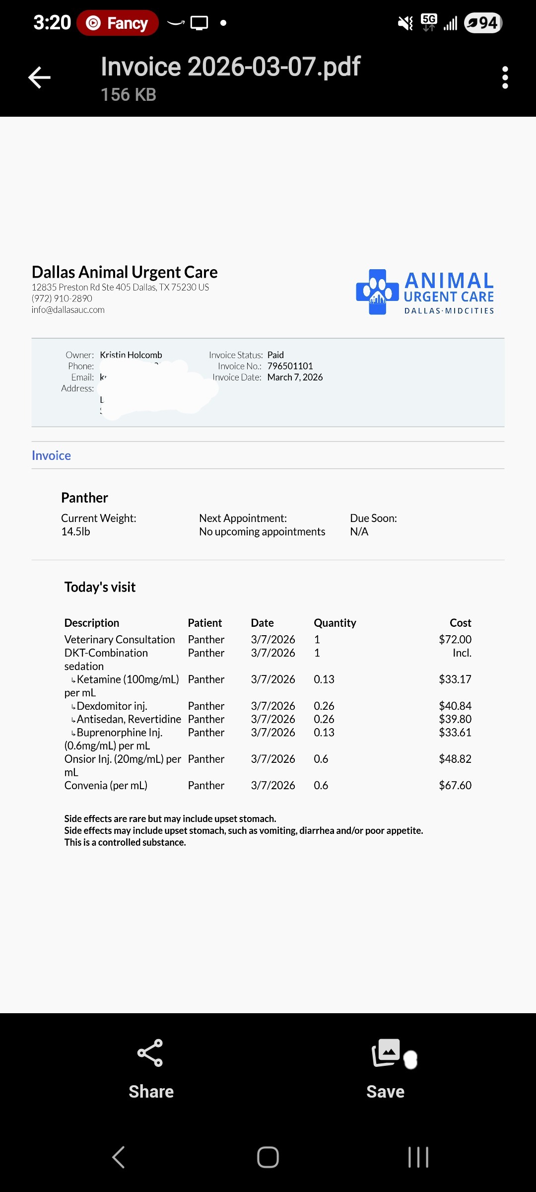 Aid for Panther’s Urgent Vet Bills campaign photo, 2 of 8