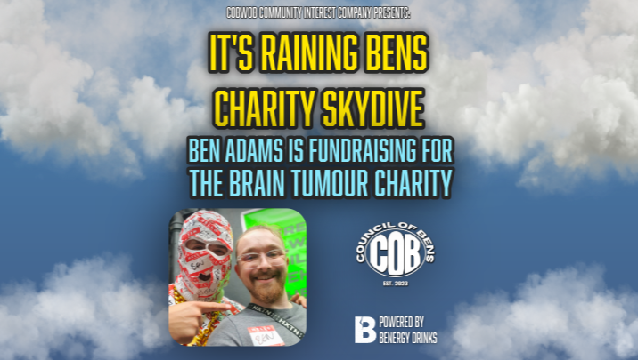 Ben Adams' Charity Skydive, part of It's Raining Bens 2026!