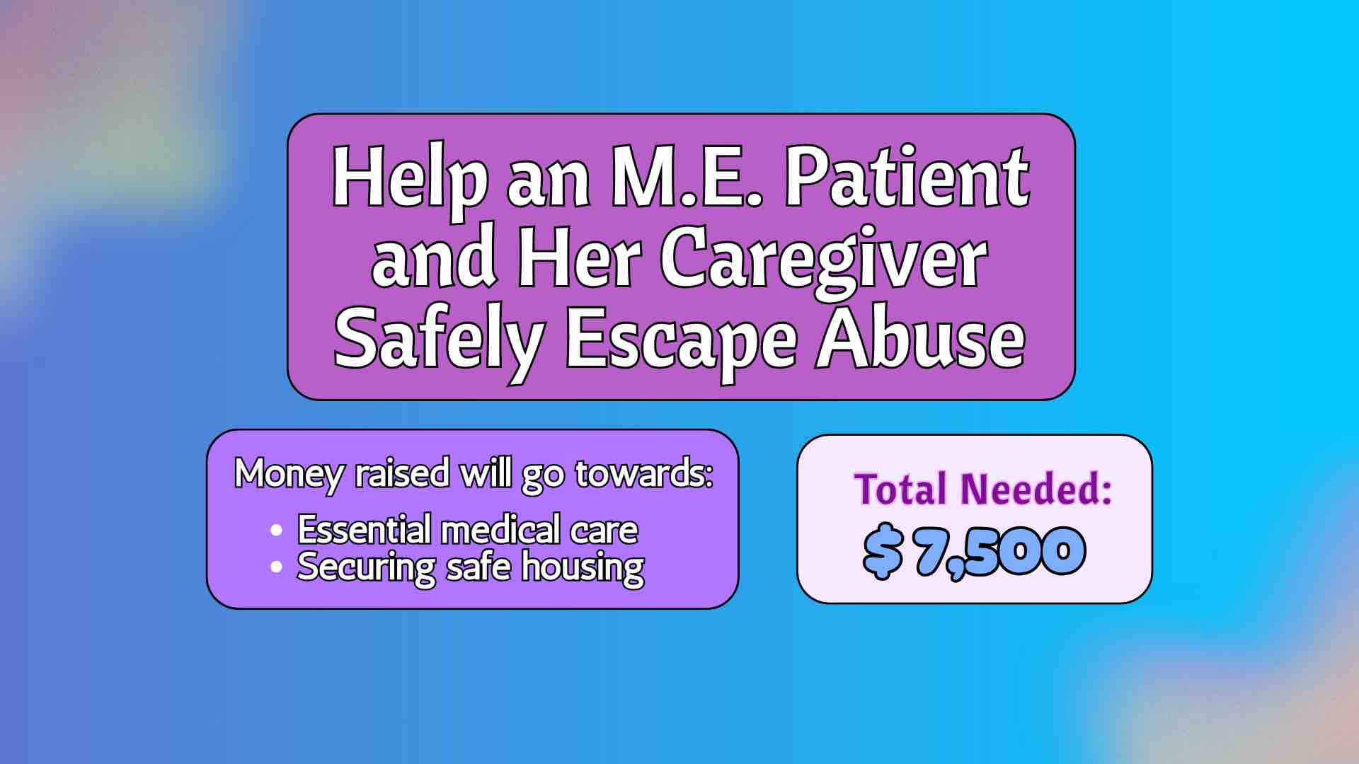 Help an M.E. Patient and Her Caregiver Survive After Abuse campaign photo, 2 of 4