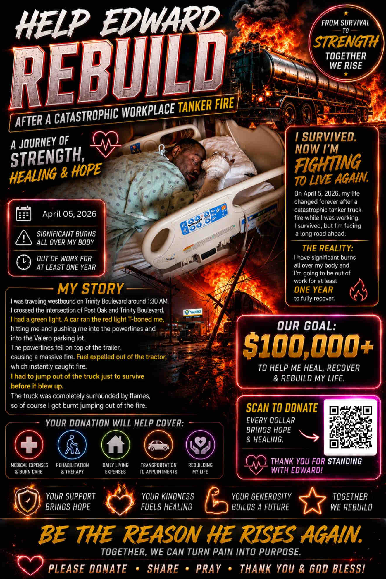 Help Burn Victim Edward Coleman Recover campaign photo, 2 of 8