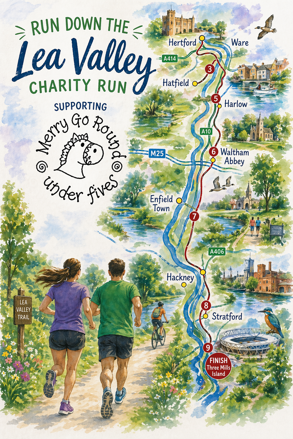 Baldock to London charity run down the Lea Valley campaign photo, 2 of 4
