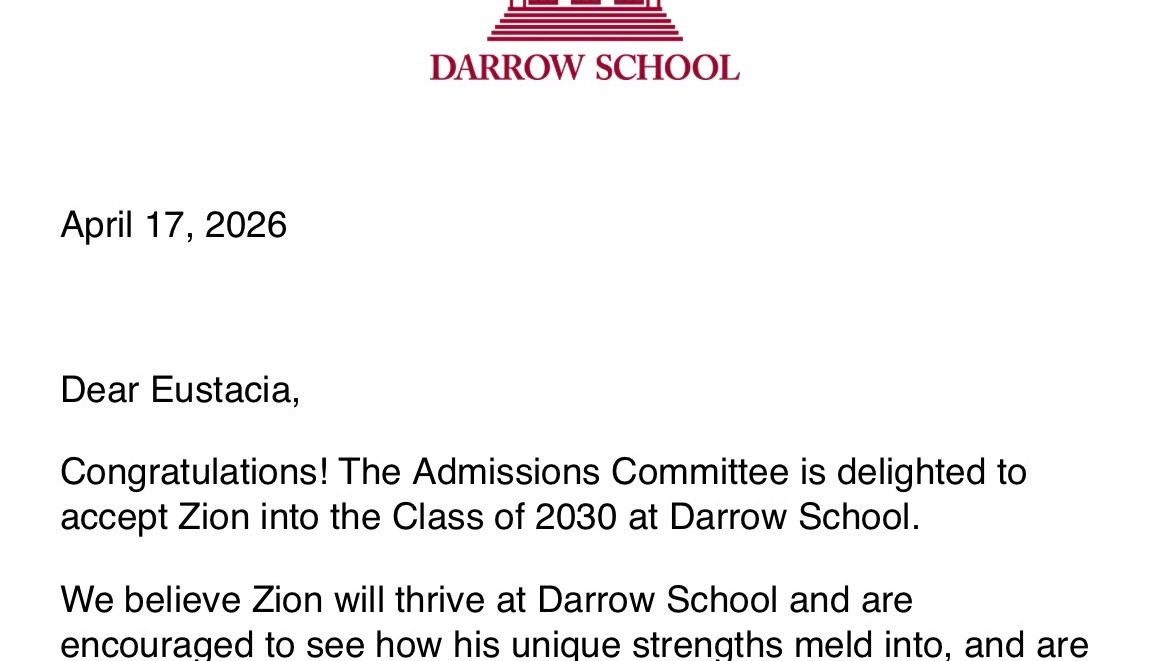 Help Zion Achieve His Dream at Darrow School photo