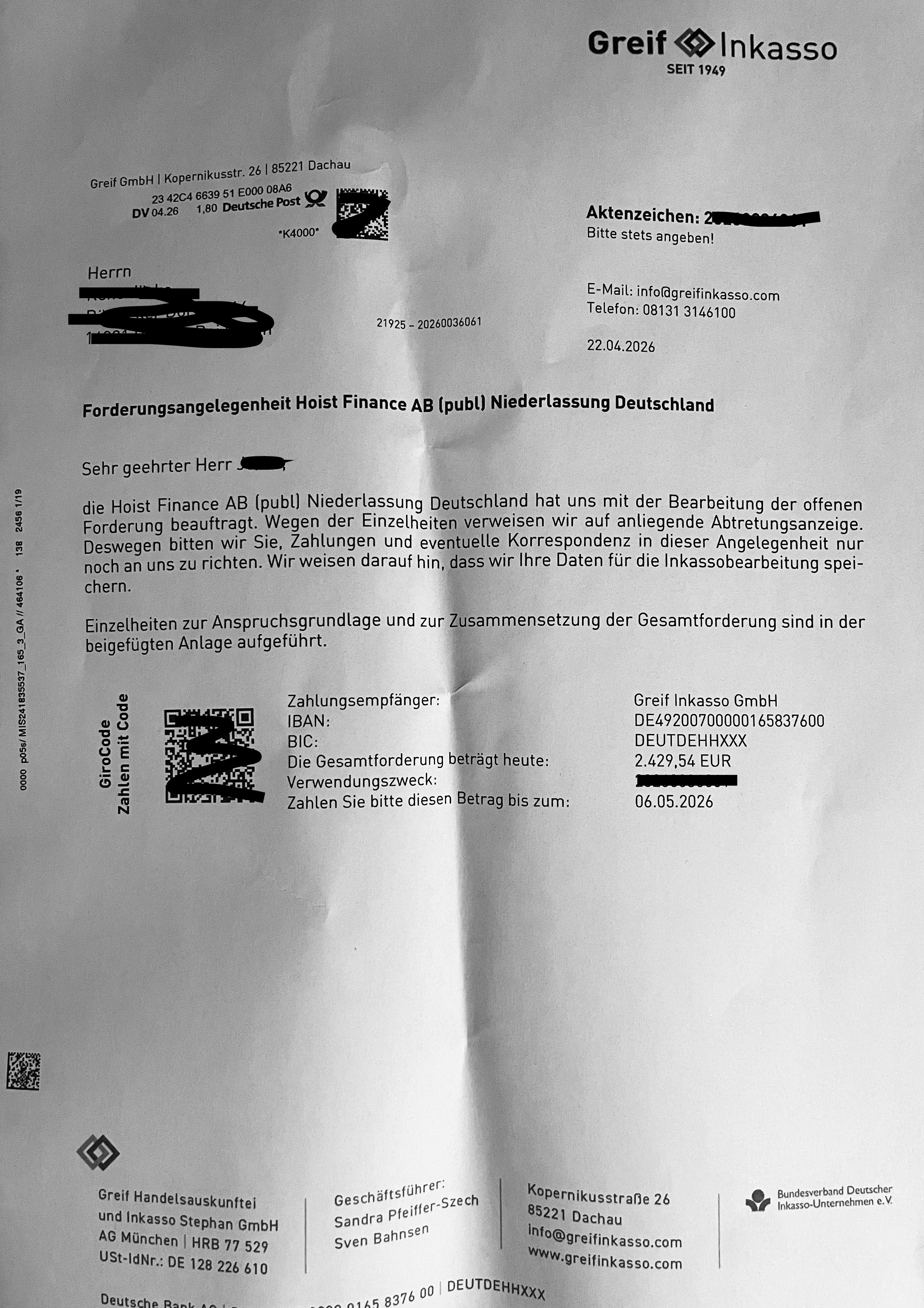 20 Jahre alte Bankschuld trifft mich wie ein Blitz – Hilfe! campaign photo, 2 of 4