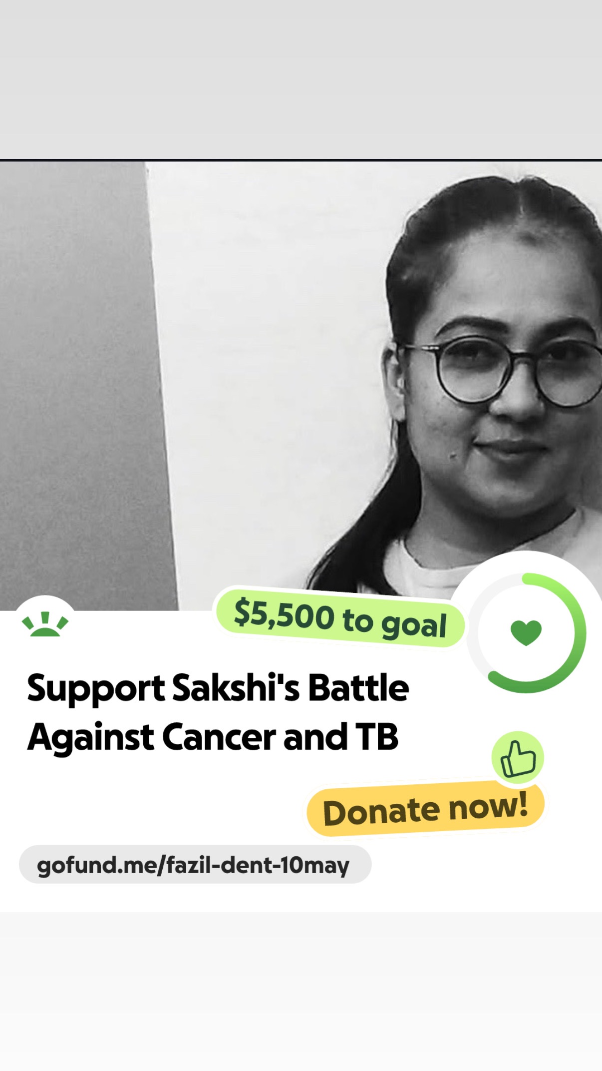 Support Sakshi's Battle Against Cancer and TB campaign photo, 4 of 6