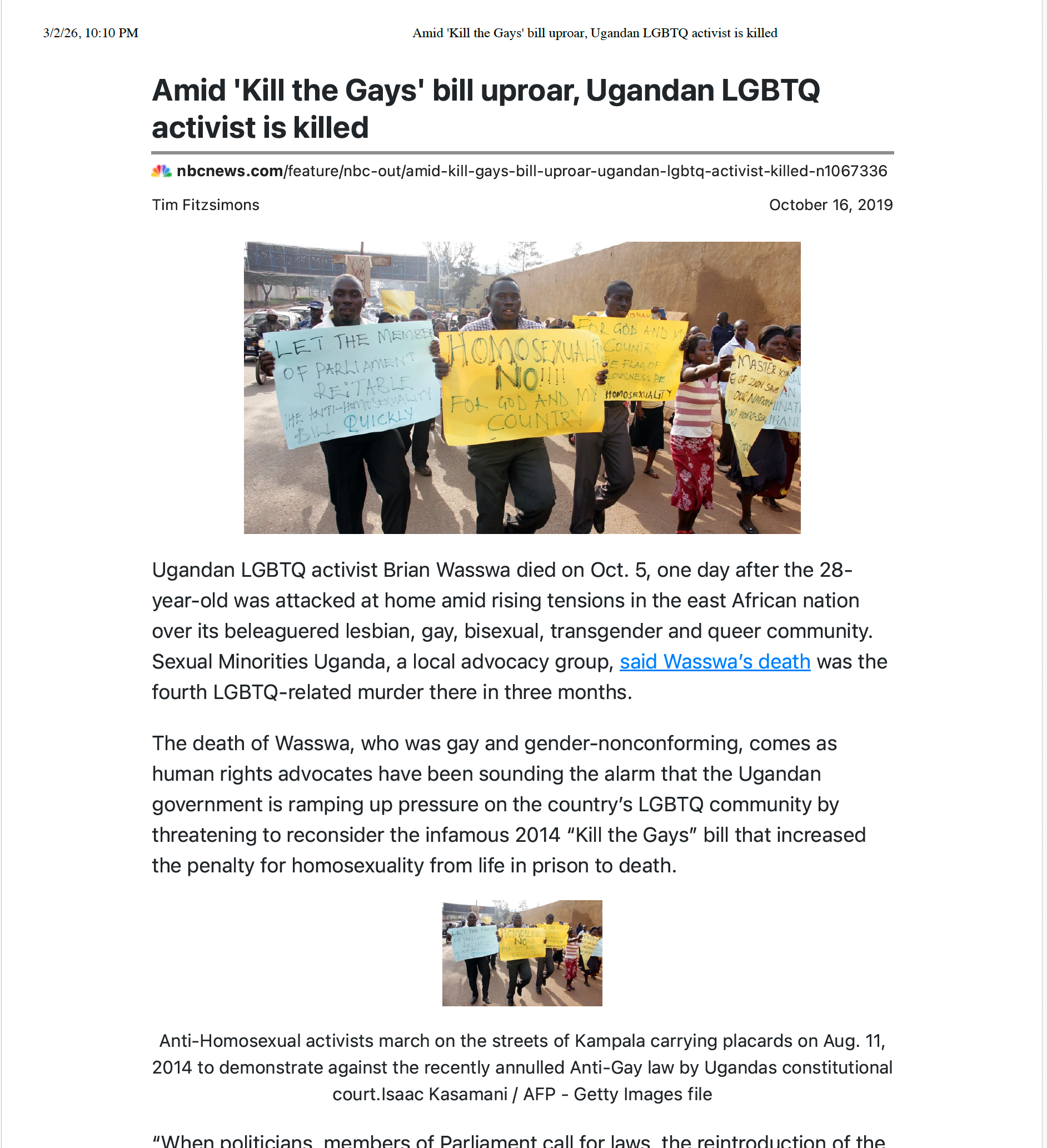 Kampagnen-Foto für Support Operation Starfish: Asylum Pipeline forLGBT Ugandans, 4 von 8