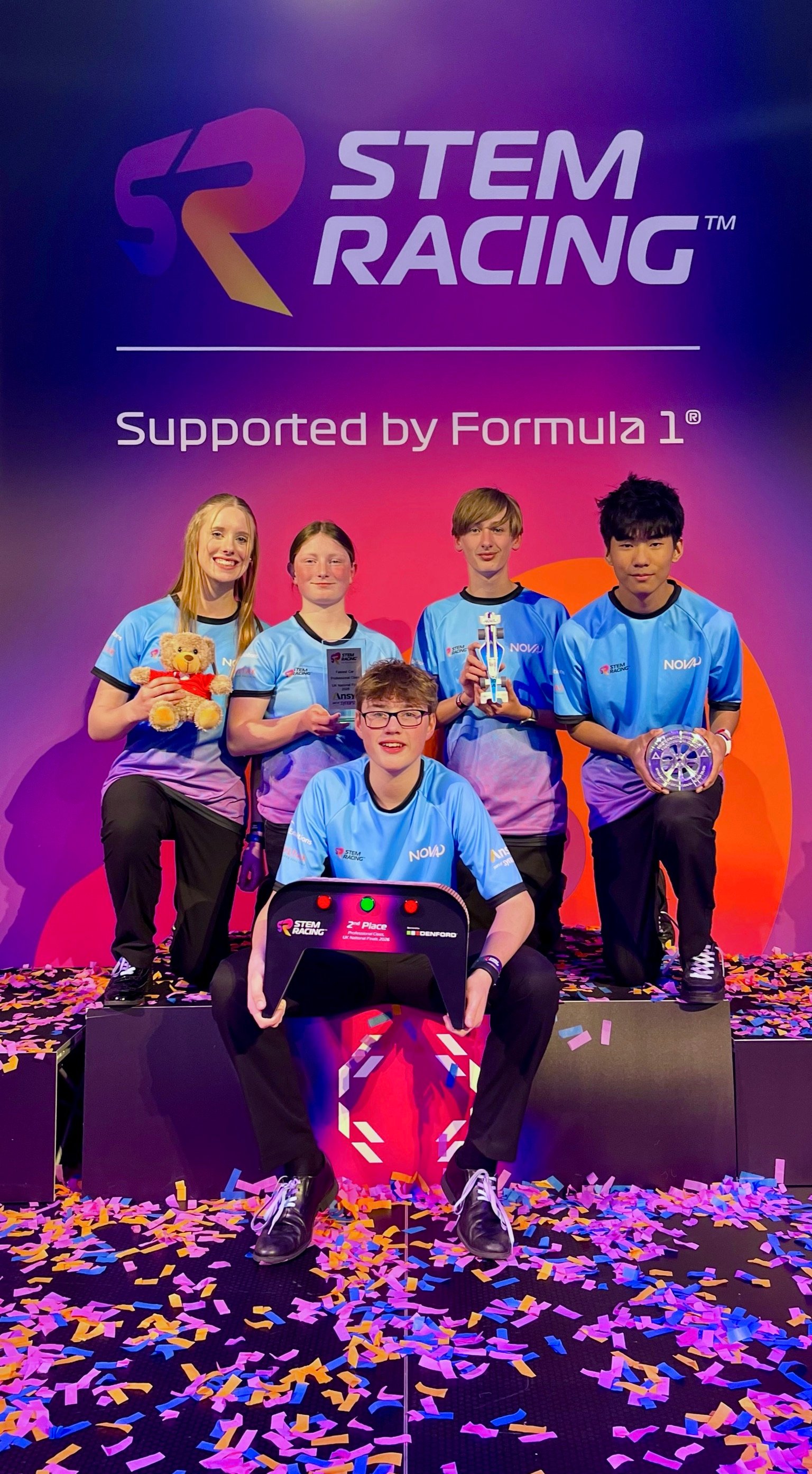 Team NOVA compete in the Aramco STEM Racing World Finals 26 campaign photo, 4 of 7