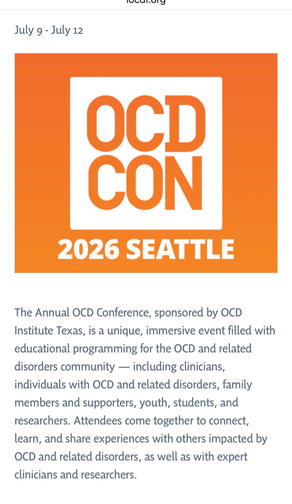 Help Us Attend the OCD Conference campaign photo, 2 of 4