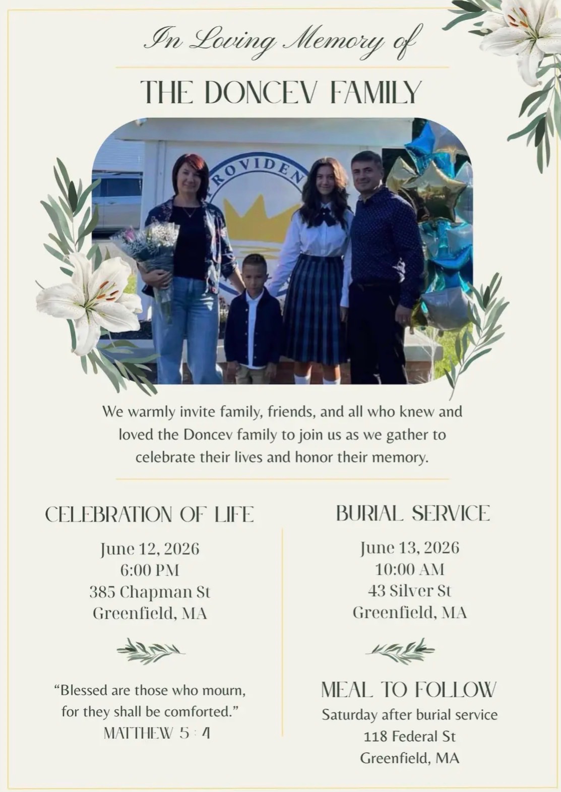 Supporting the Doncev Family's Funeral Expenses campaign photo, 5 of 6