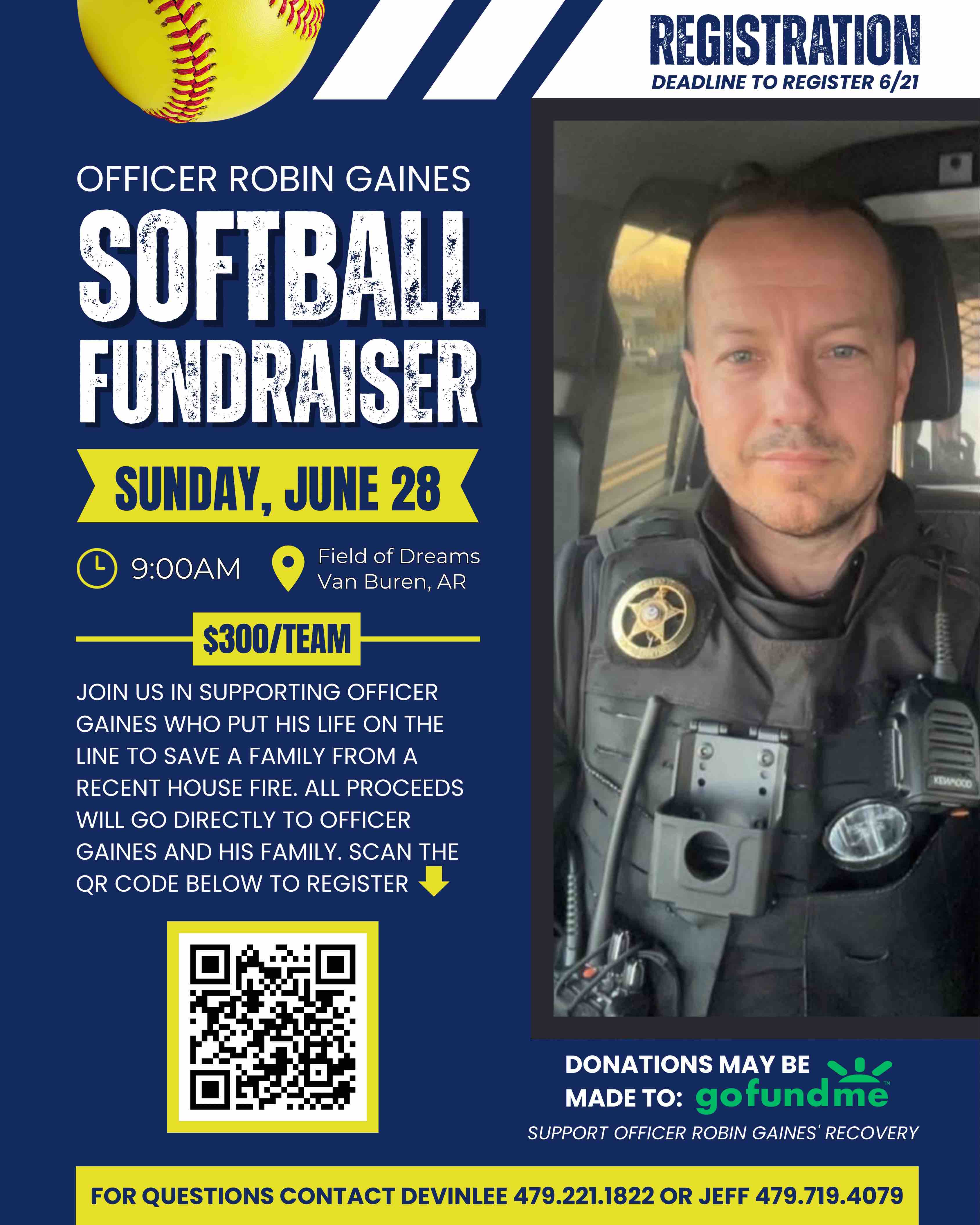 Support Officer Robin Gaines' Recovery campaign photo, 4 of 6
