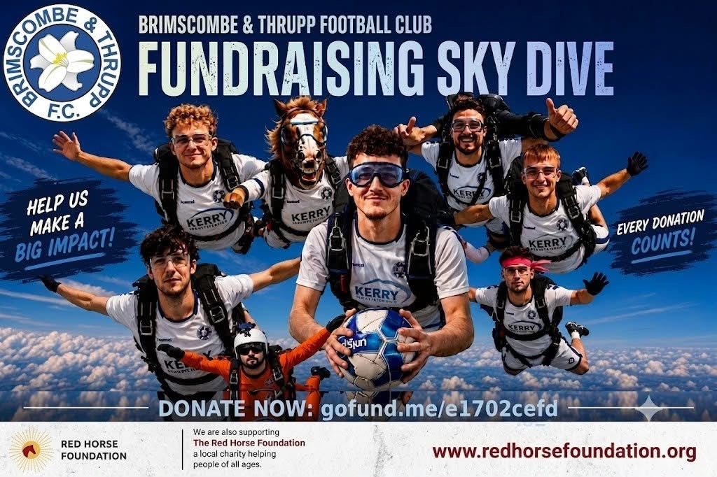 BRIMSCOMBE & THRUPP FOOTBALL CLUB SKYDIVE campaign photo, 2 of 4