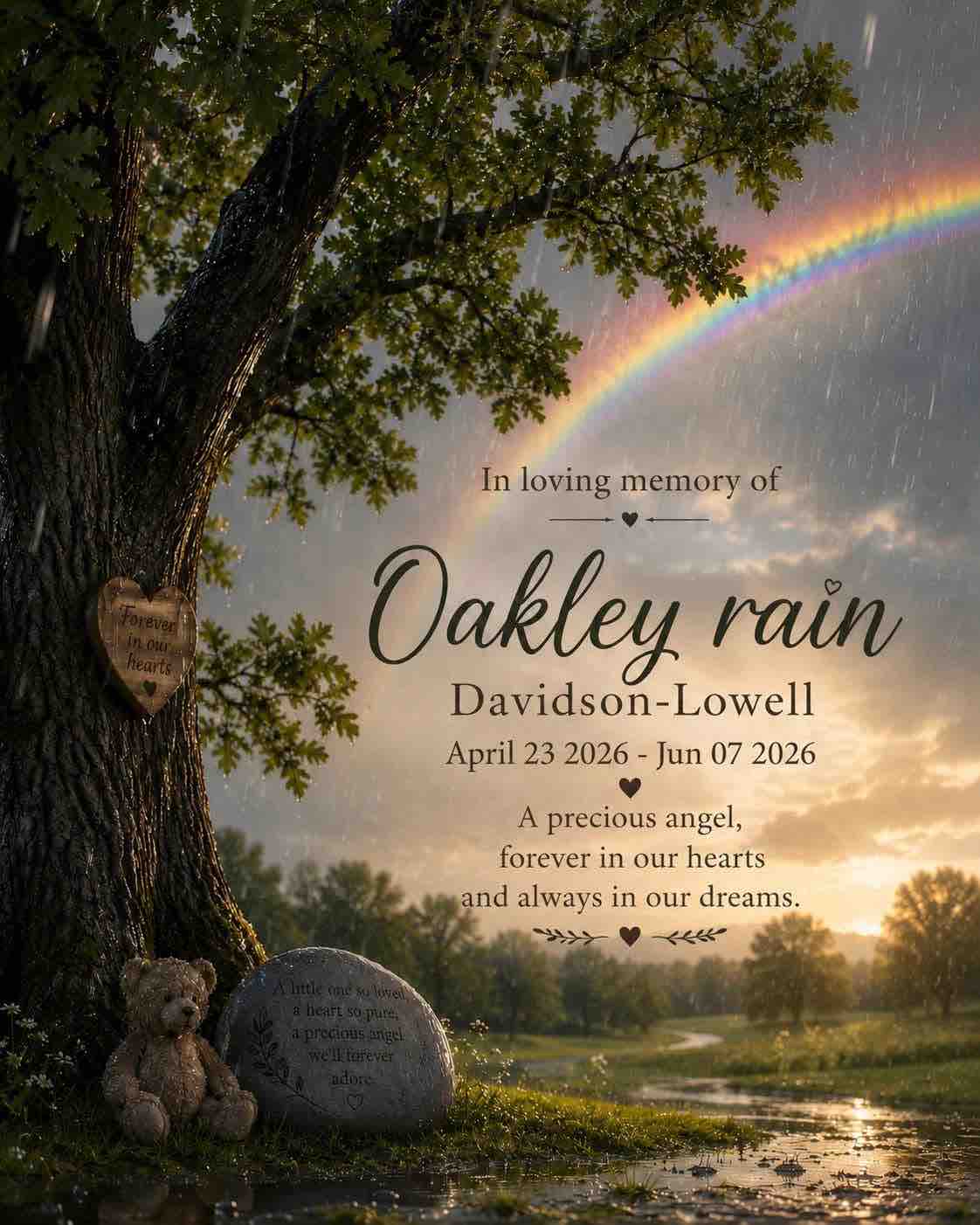 In Memory of Baby Oakley Rain campaign photo, 2 of 6