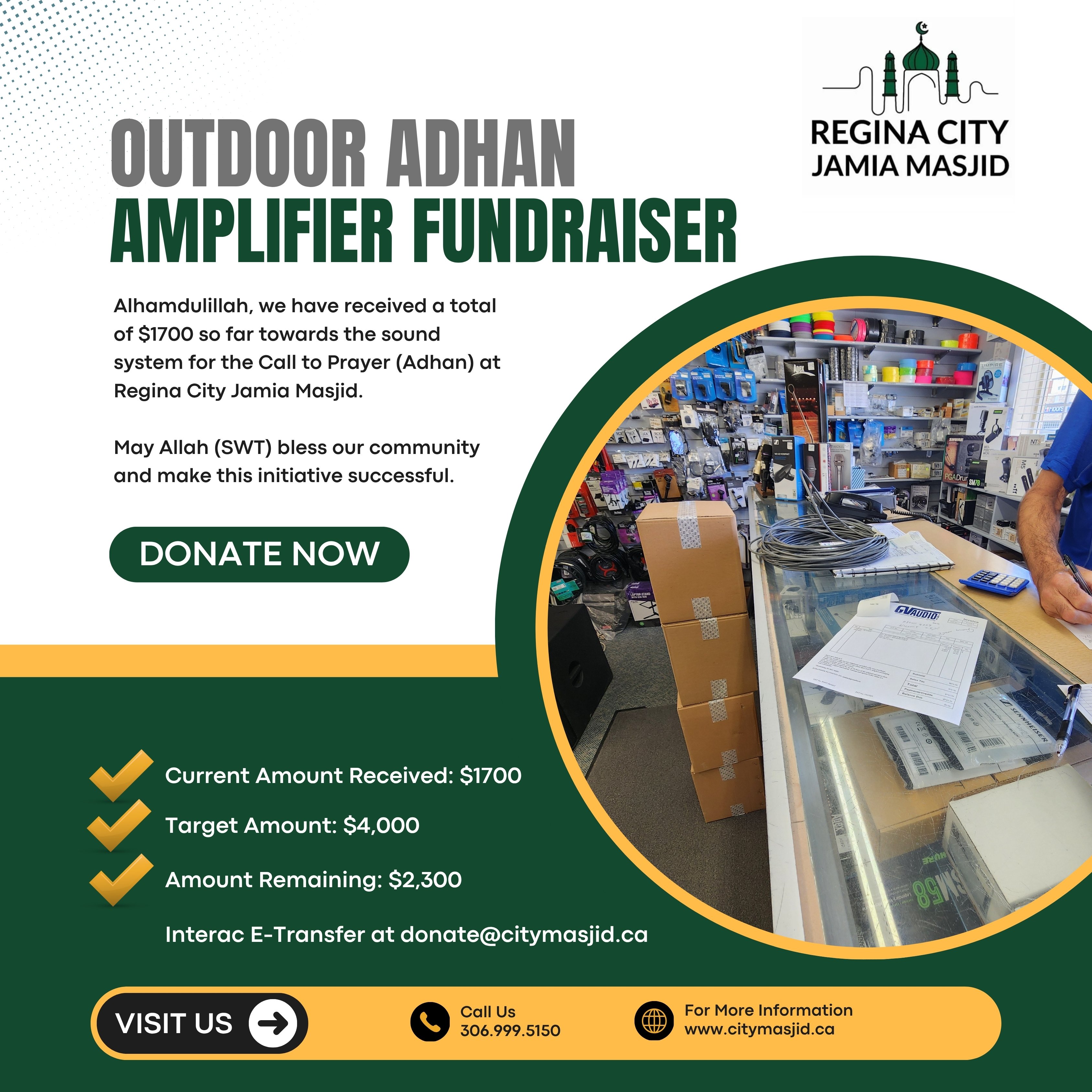 Support the Adhan Broadcast at Regina City Jamia Masjid campaign photo, 5 of 8