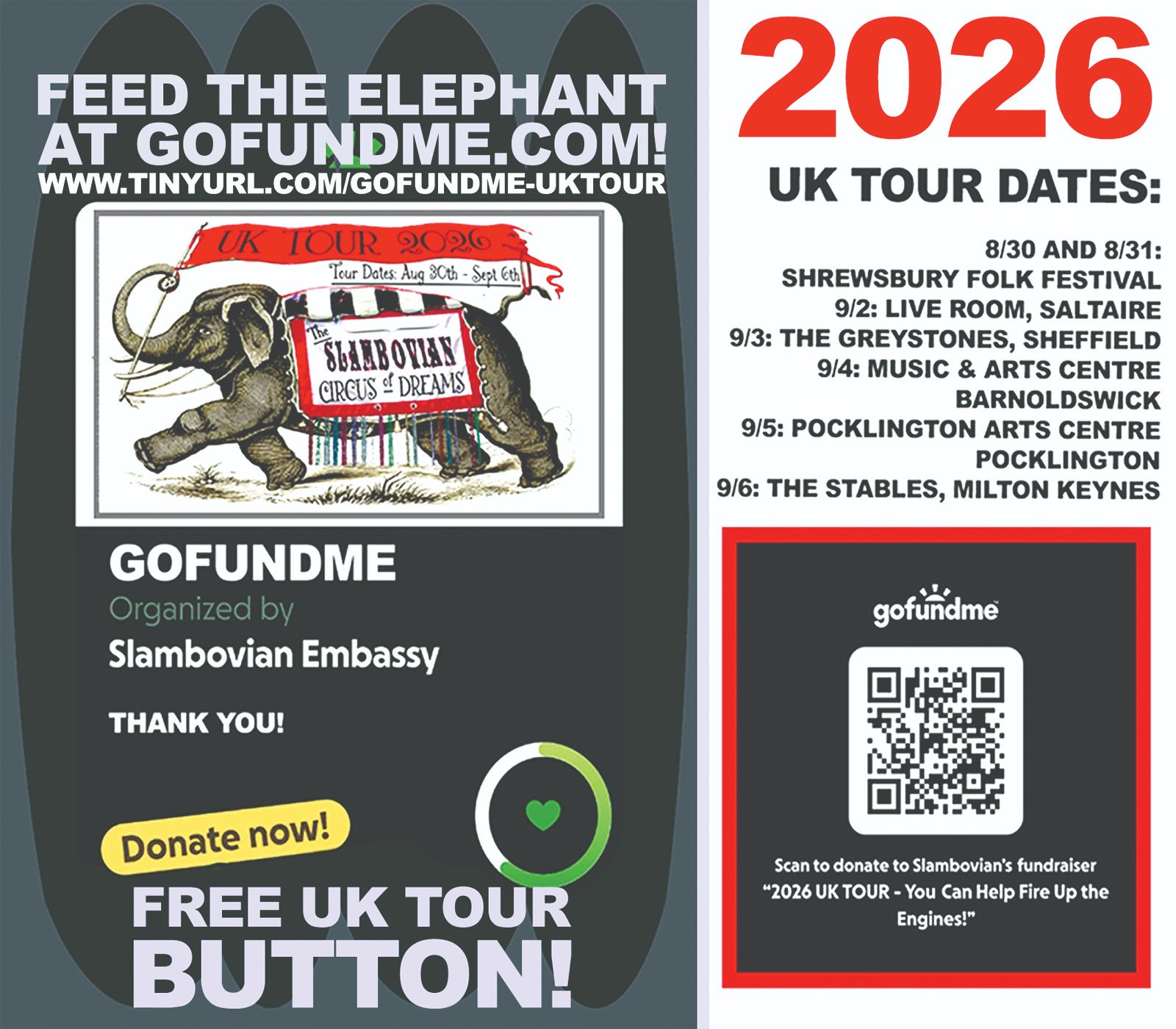 2026 UK TOUR - Feed the Elephant & Fire Up the Engines! campaign photo, 2 of 7