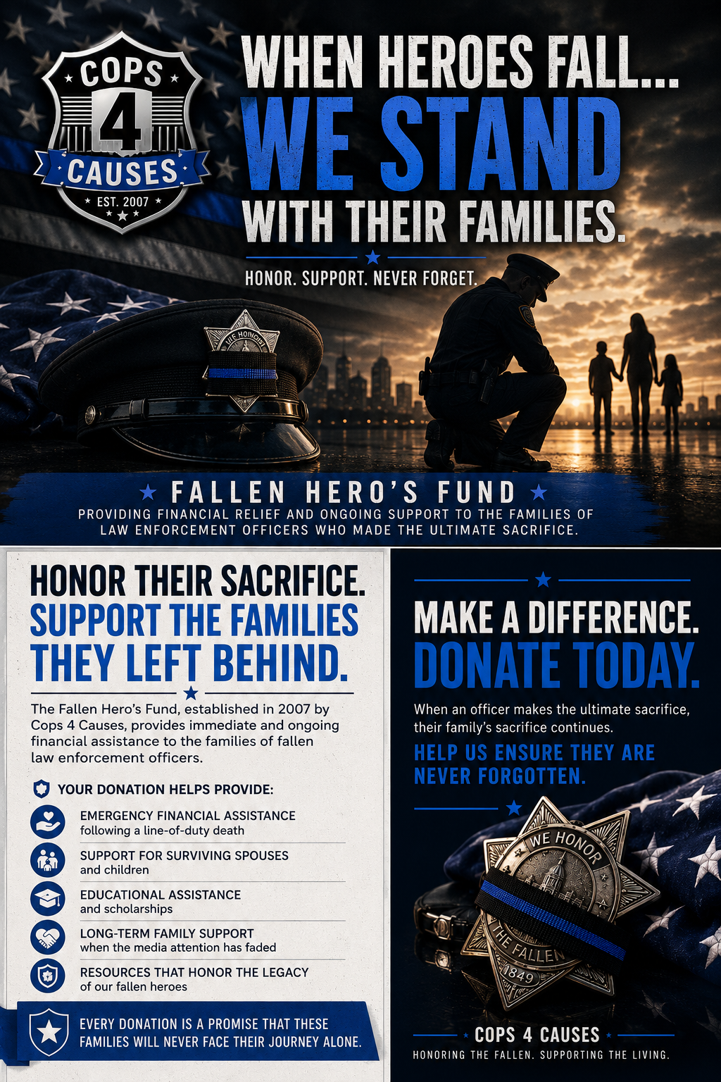 Honor Their Sacrifice. Support the Families They Left Behind campaign photo, 2 of 4