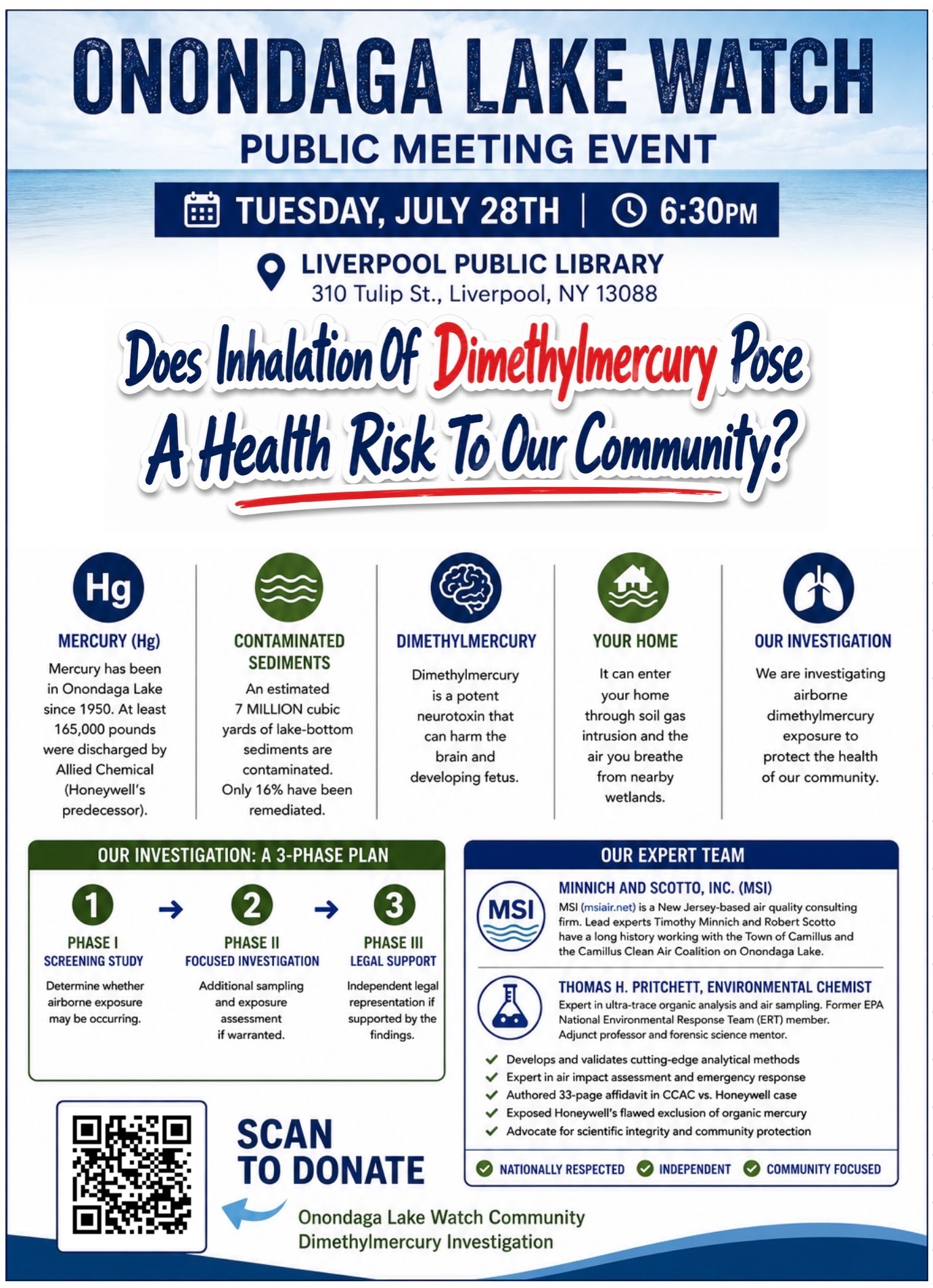 Onondaga Lake Watch Community Dimethylmercury Investigation campaign photo, 4 of 8