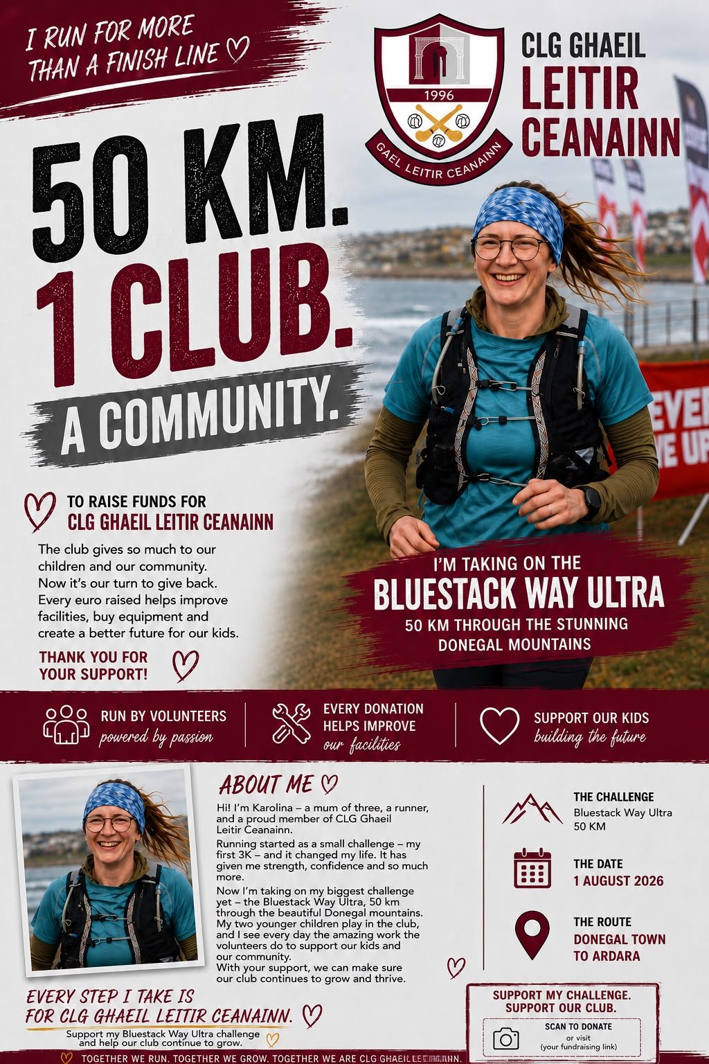 Karolina Ostrowska for CLG Ghaeil Leitir Ceanainn campaign photo, 2 of 3