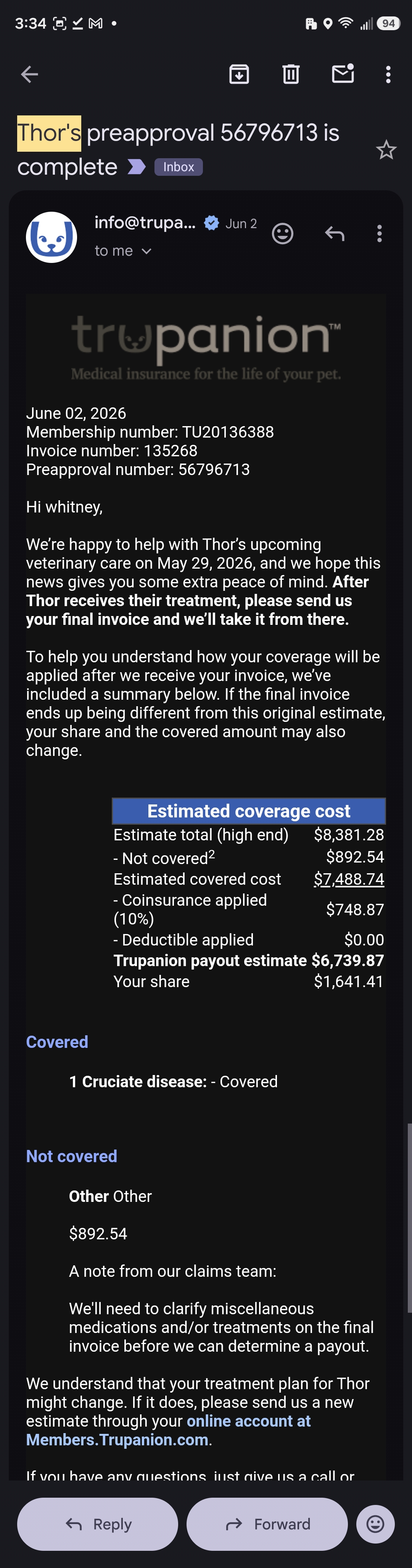 Help Thor With Knee Treatment campaign photo, 7 of 13