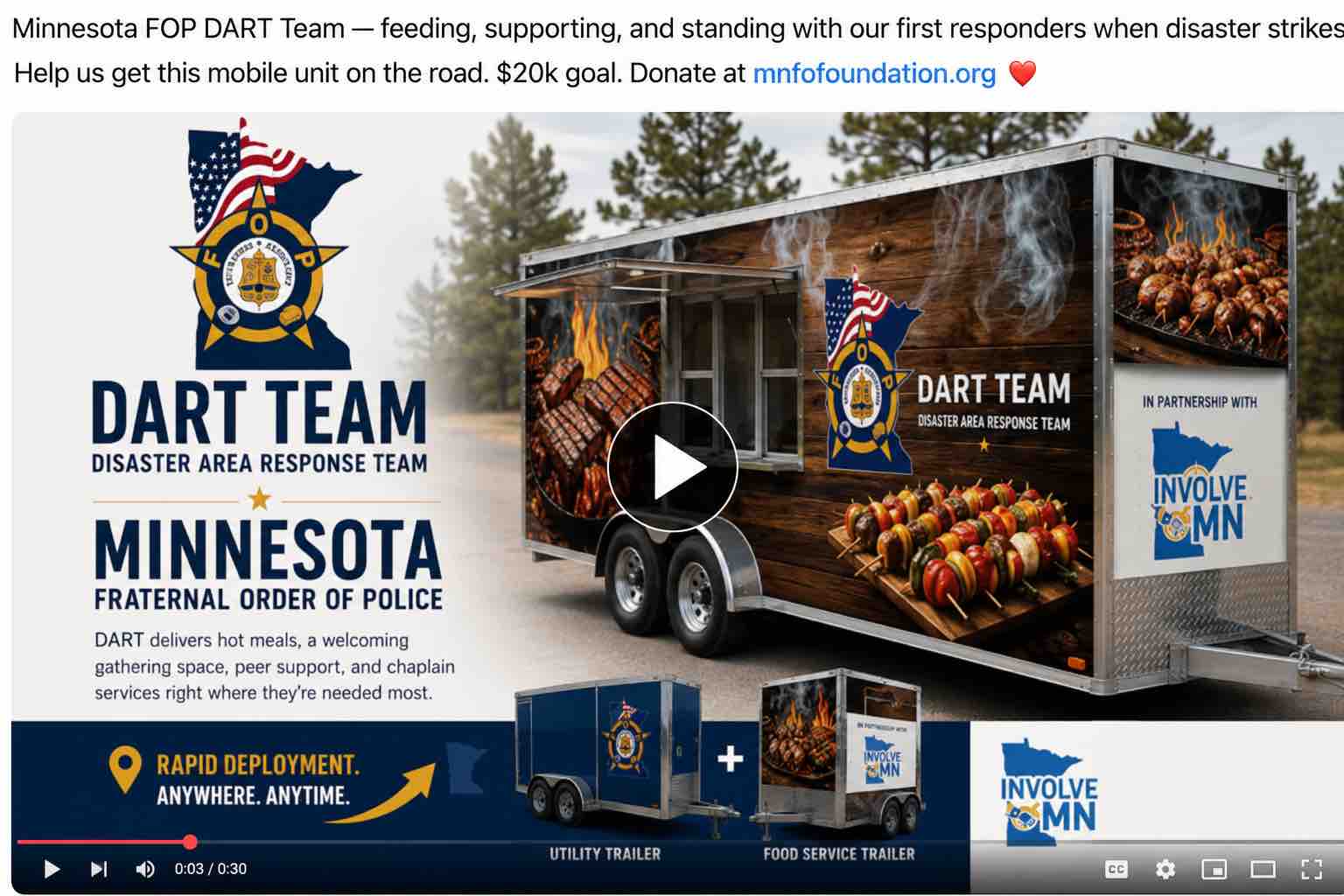 Equip Minnesota FOP DART Team Fund Disaster Response Trailer campaign photo, 2 of 5