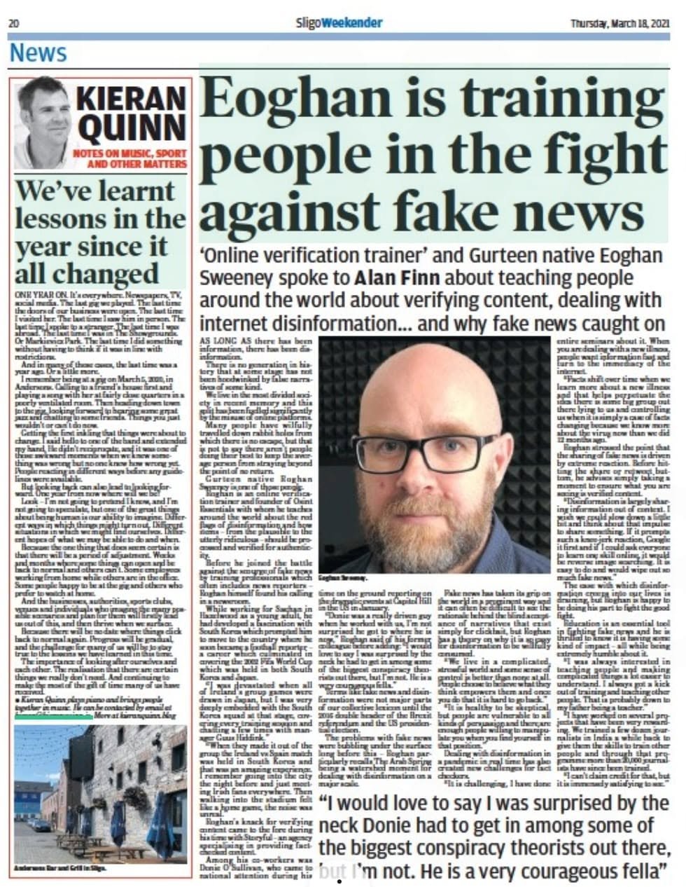Our friend and colleague Eoghan Sweeney campaign photo, 6 of 7