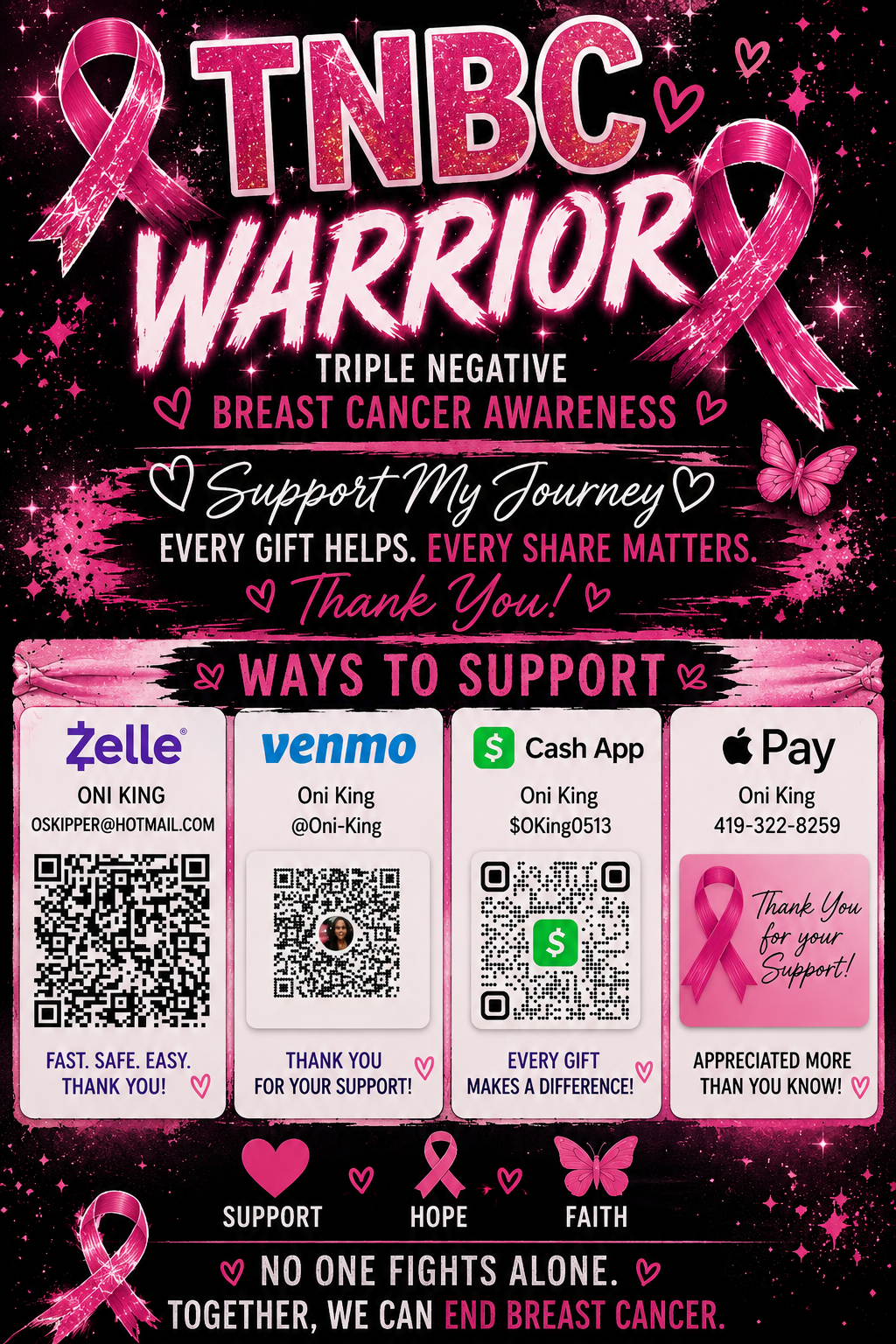 Help Oni fight Triple Negative Breast Cancer campaign photo, 2 of 4