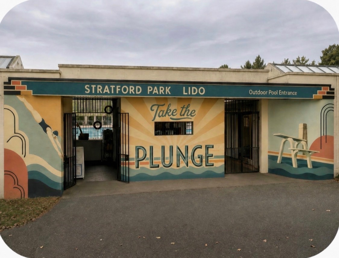 Create a mural at Stratford Park lido outdoor pool campaign photo, 2 of 5