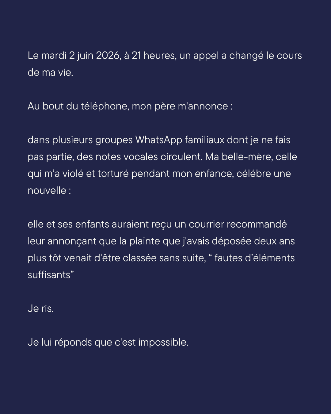 Ma plainte pour inceste été classé sans suite :aider l'après campaign photo, 6 of 8