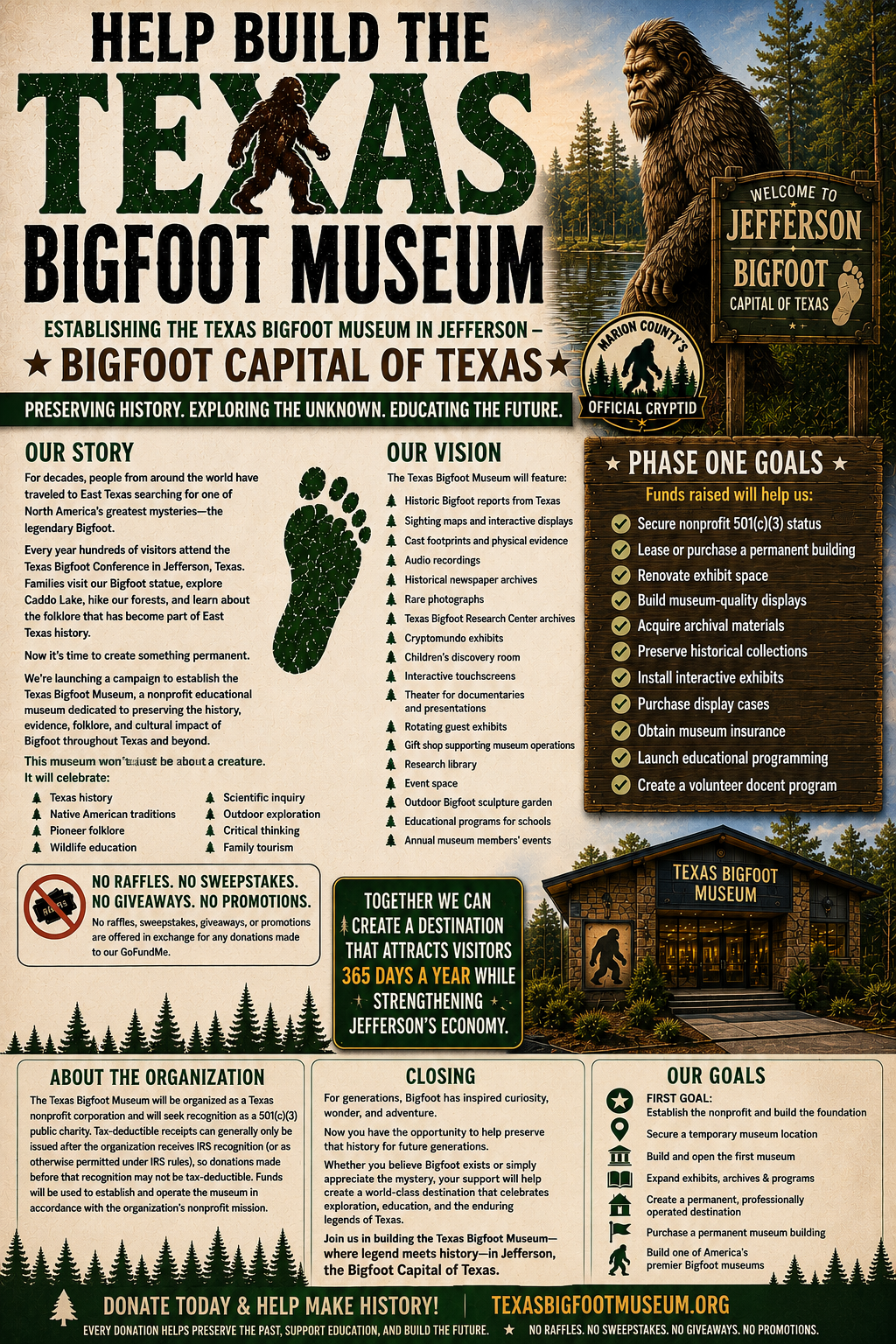 Join Us in Creating the Texas Bigfoot Museum in Jefferson TX campaign photo, 2 of 4