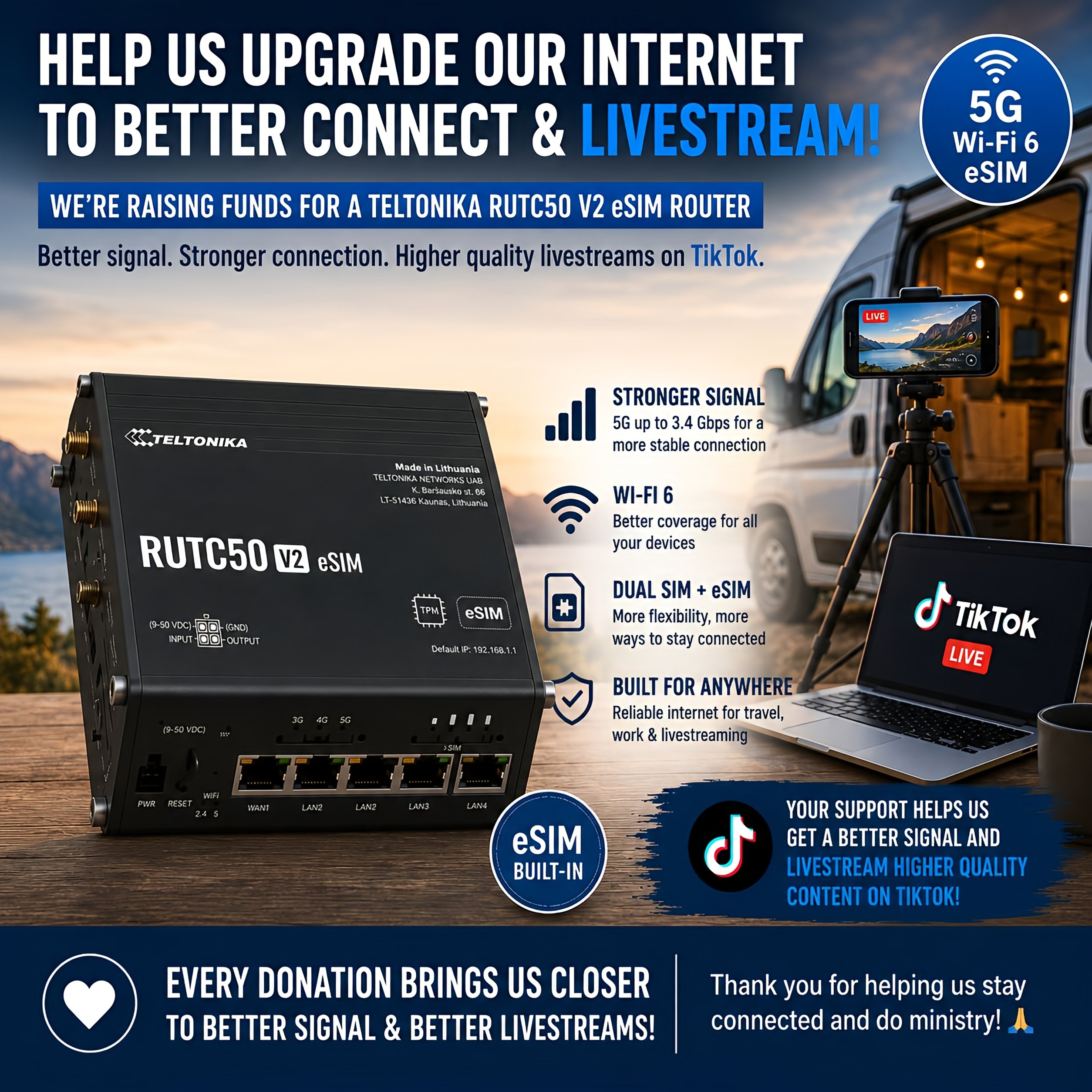 Help Us Get a Fast 5G Router campaign photo, 2 of 5
