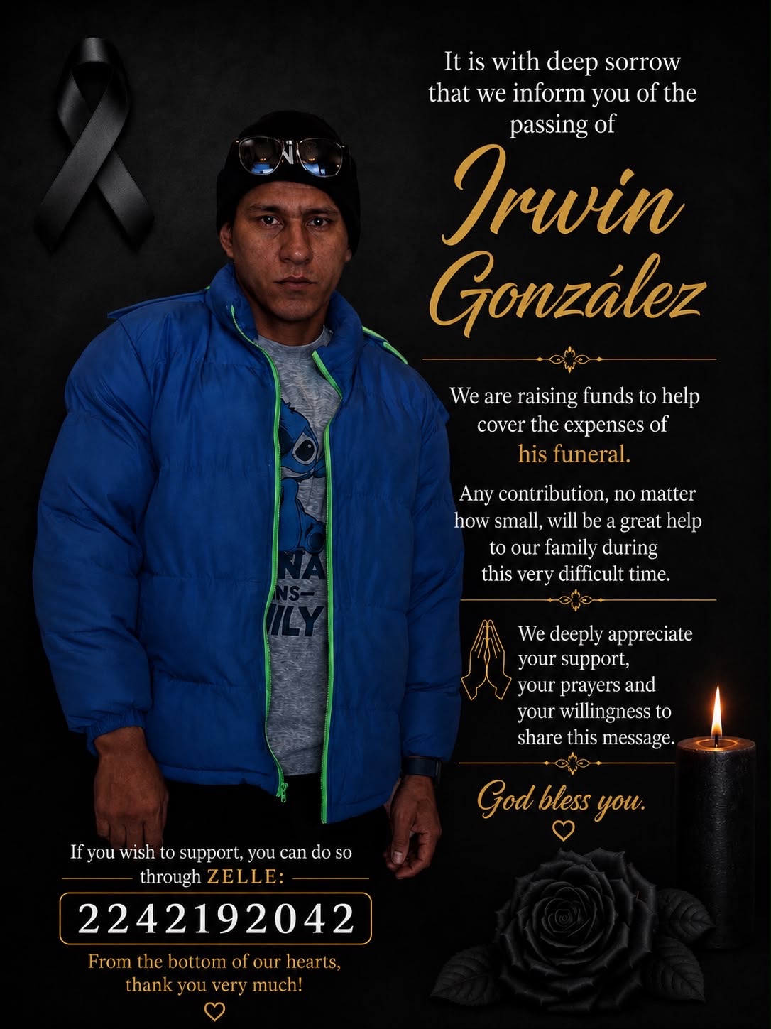 Al funeral de Irwin Gonzalez campaign photo, 2 of 4