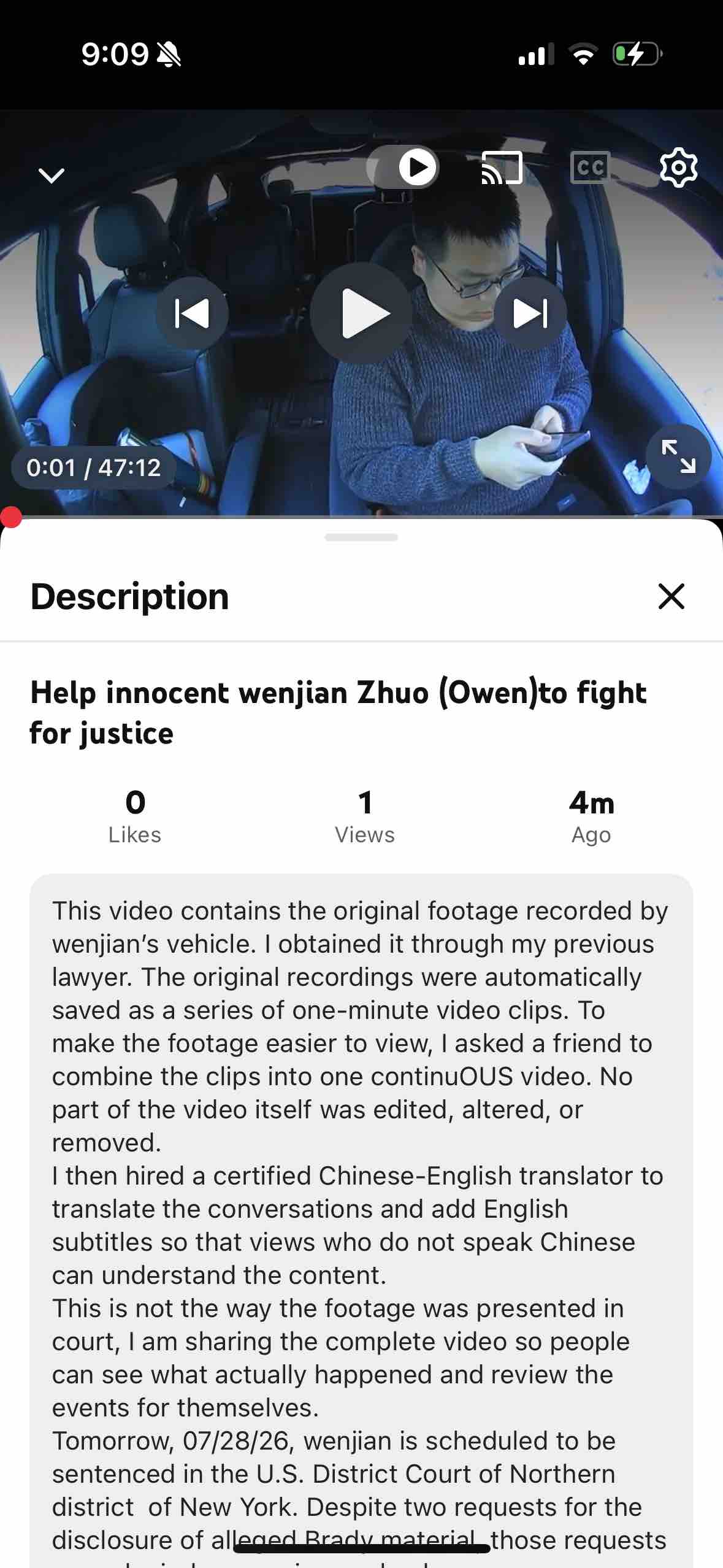 Help innocent wenjian to fight for Justice. campaign photo, 6 of 7