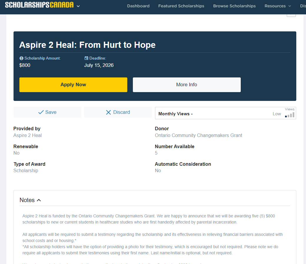 Aspire 2 Heal - Canada's only Youth Led Scholarship For COIP campaign photo, 2 of 6