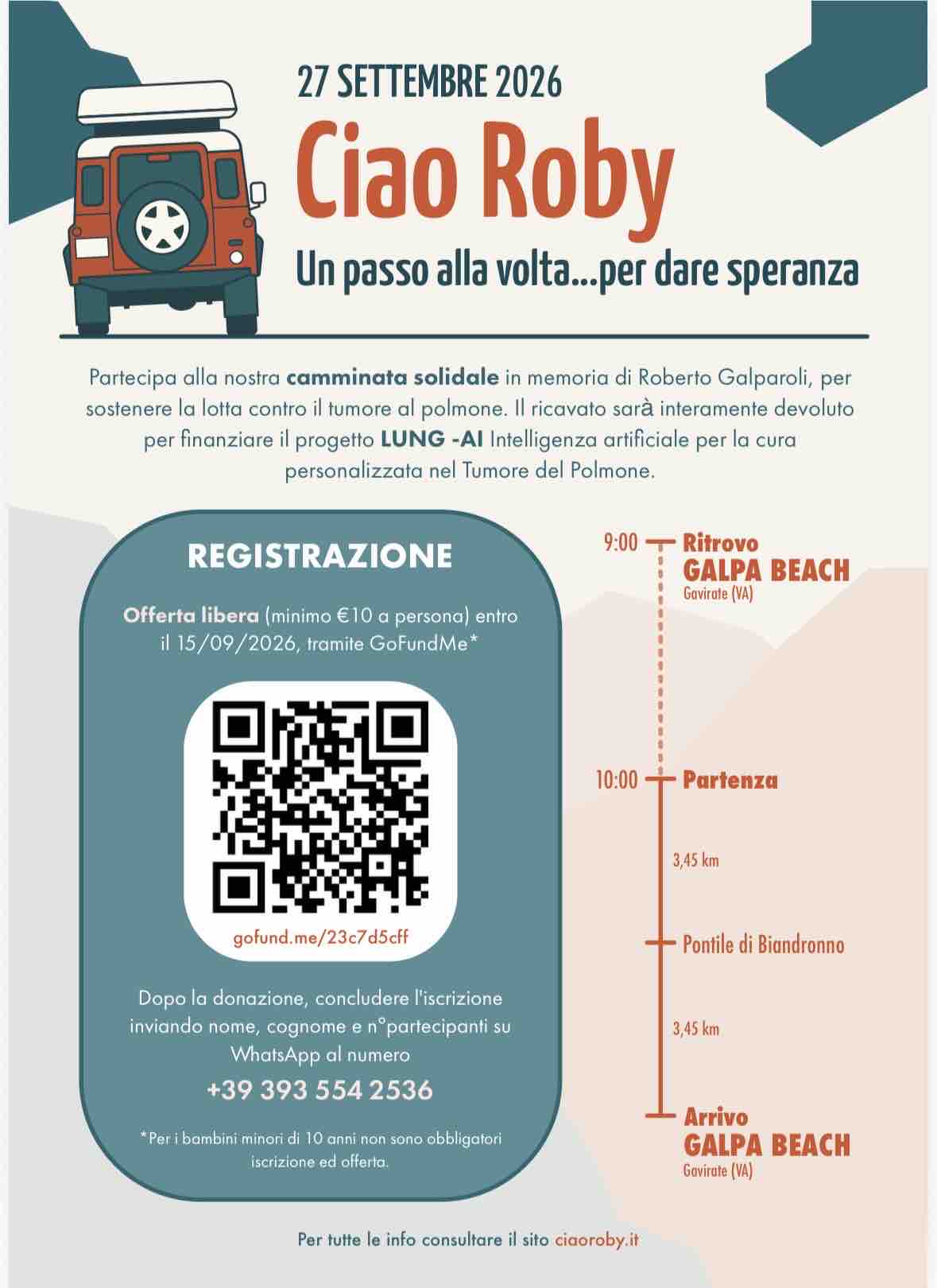 Ciao Roby, un passo alla volta per la speranza campaign photo, 5 of 7