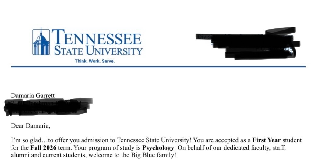 Help Da’Maria Attend Tennessee State University campaign photo, 6 of 8