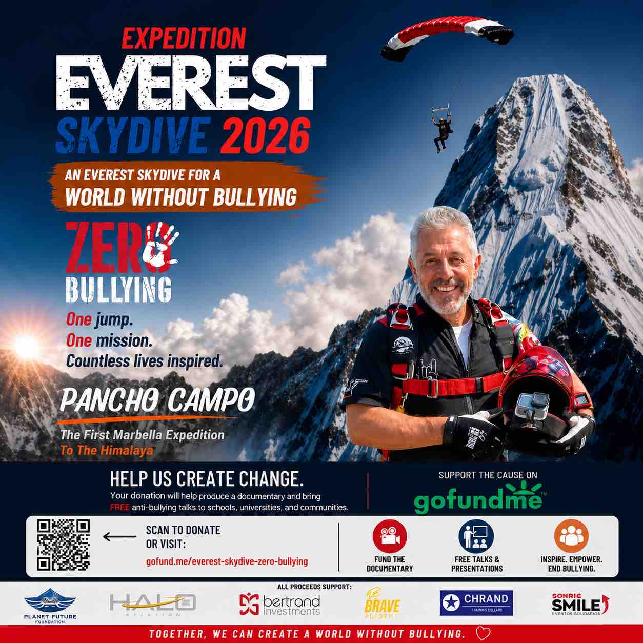 Everest Skydive Against Bullying campaign photo, 5 of 6