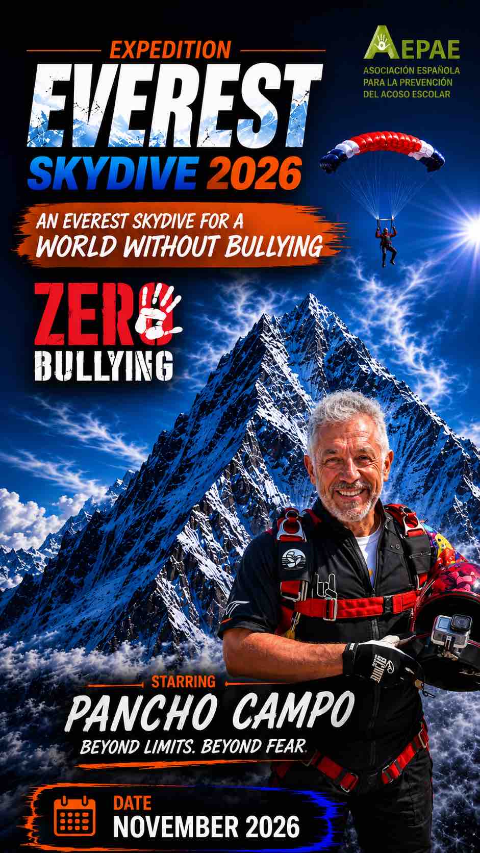 Everest Skydive Against Bullying campaign photo, 2 of 6