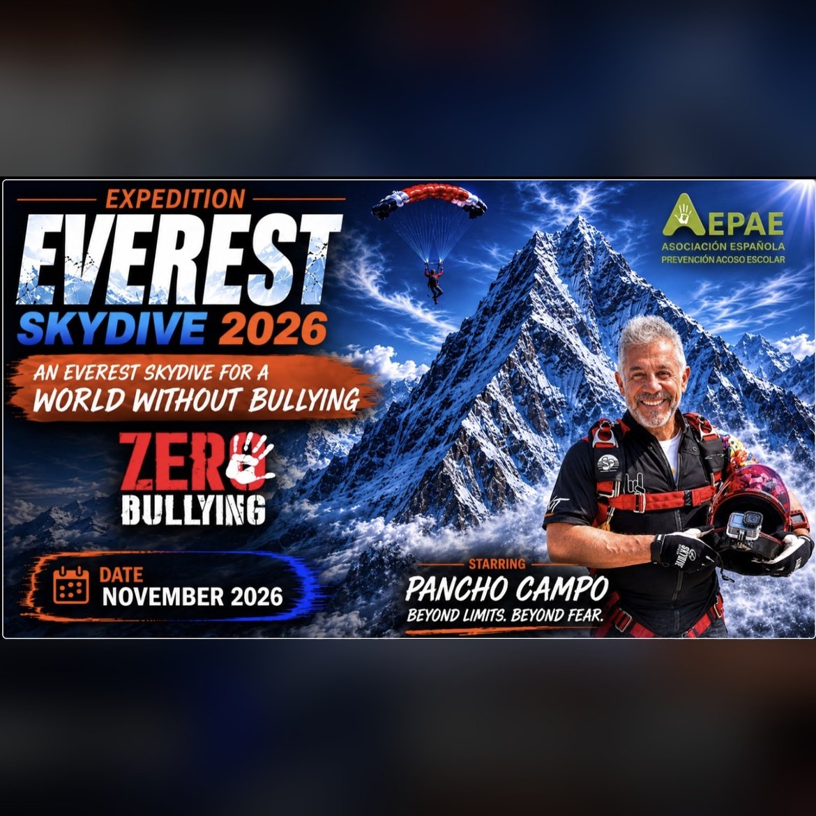 Everest Skydive Against Bullying campaign photo, 4 of 6
