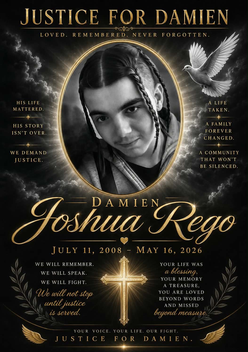 Justice for Damien Joshua Rego campaign photo, 2 of 8
