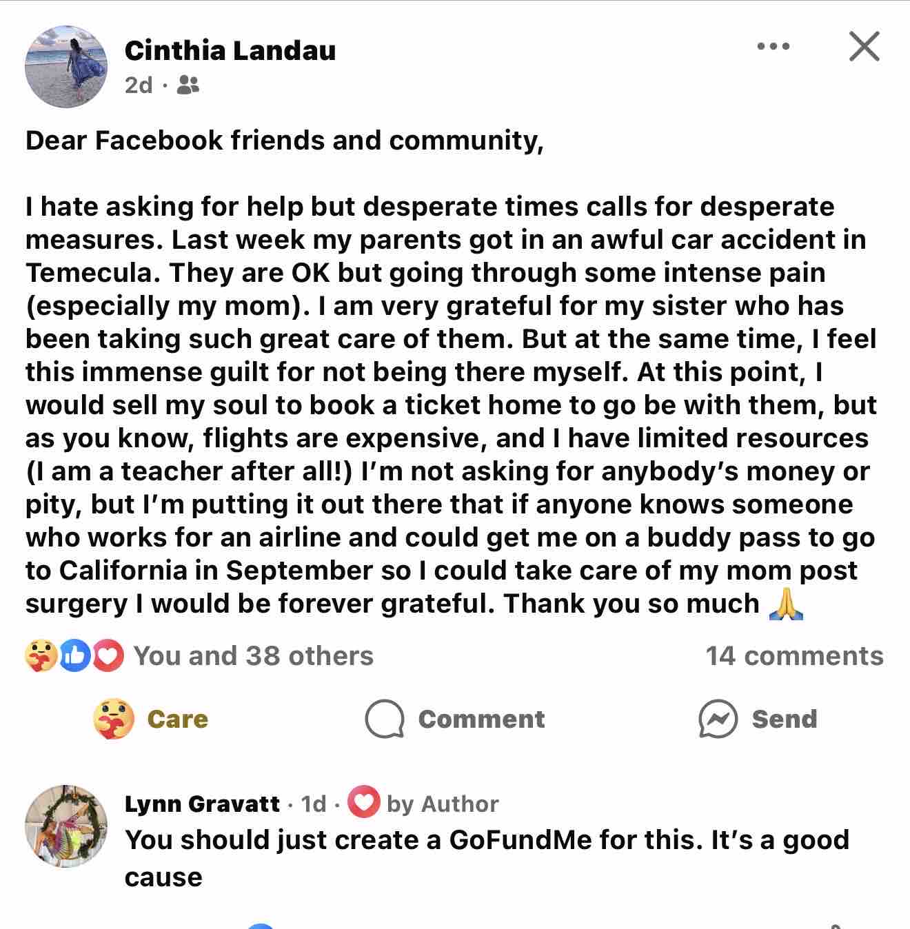 Get Cinthia Home to Care for Injured Mom campaign photo, 5 of 5