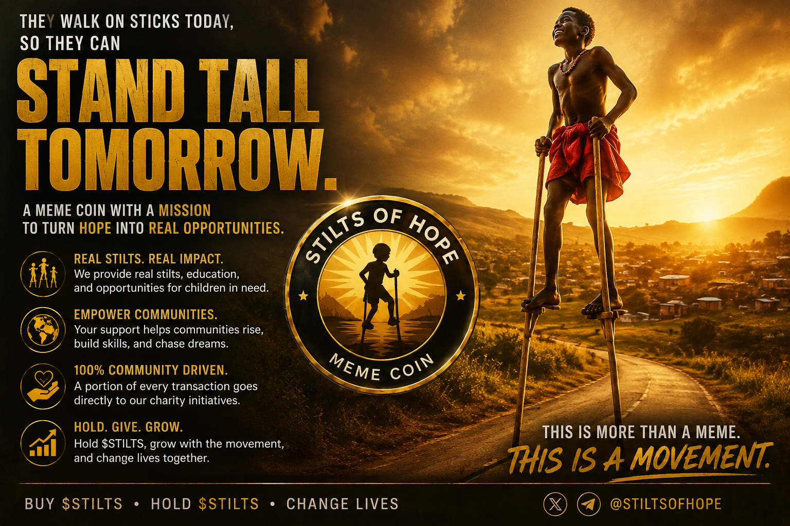 Aid for African Kids Walking on Stilts campaign photo, 2 of 5