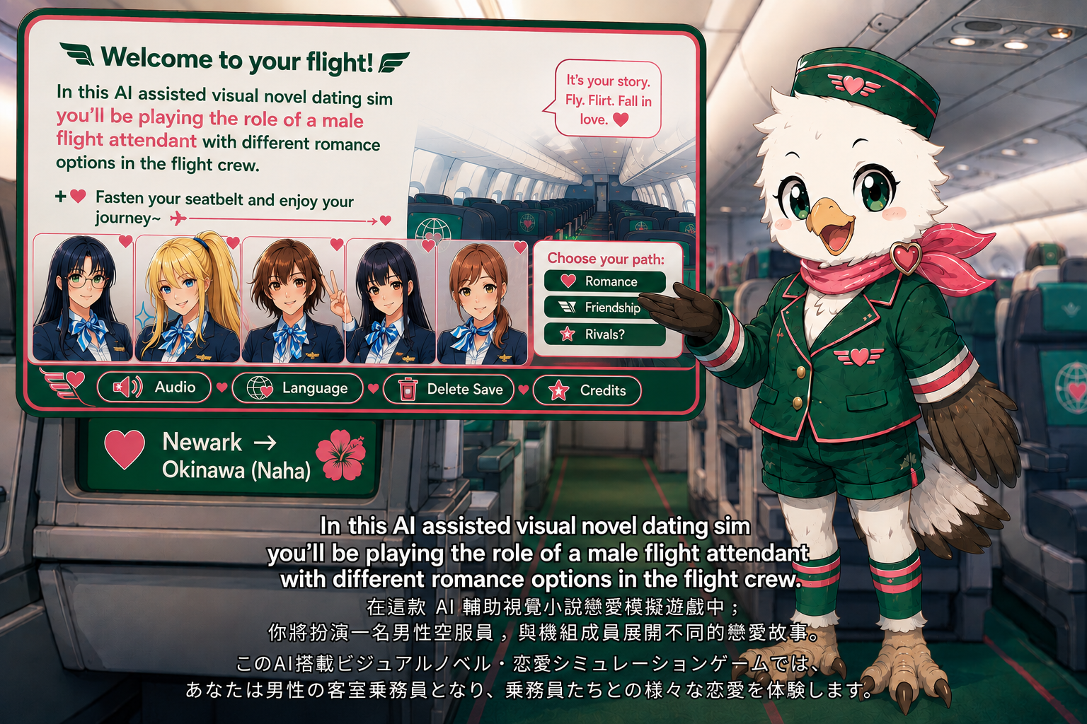 Anime Flight Attendant Dating Sim Love Is in the Air campaign photo, 2 of 7