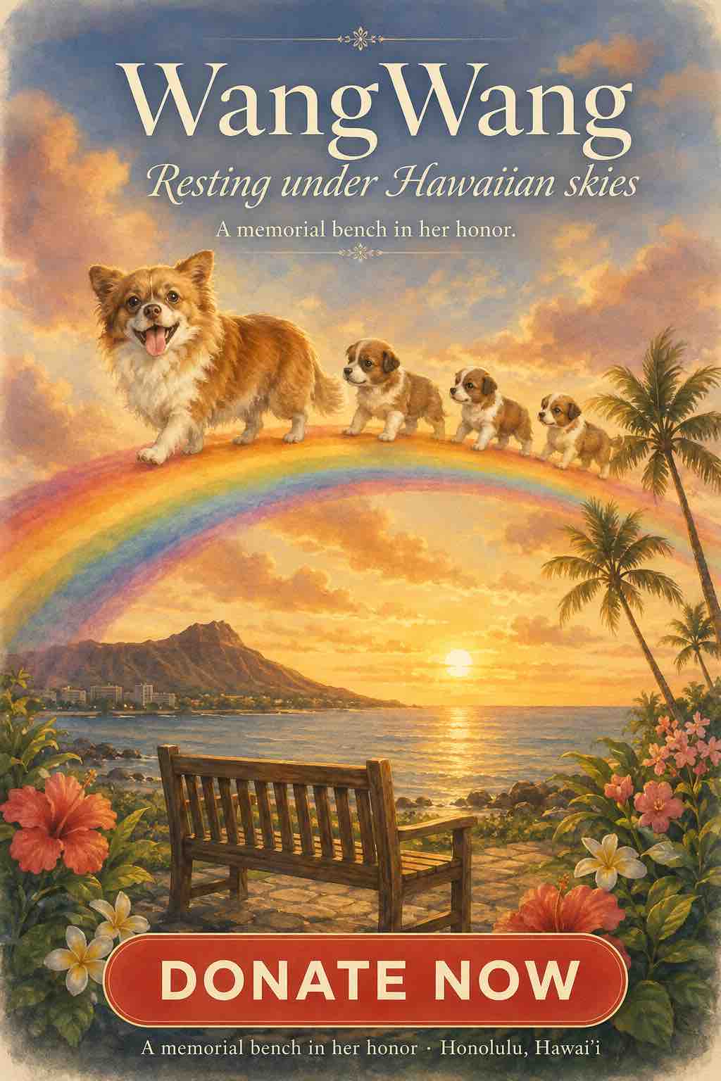 Donate to help build a memorial bench for WangWang campaign photo, 4 of 6