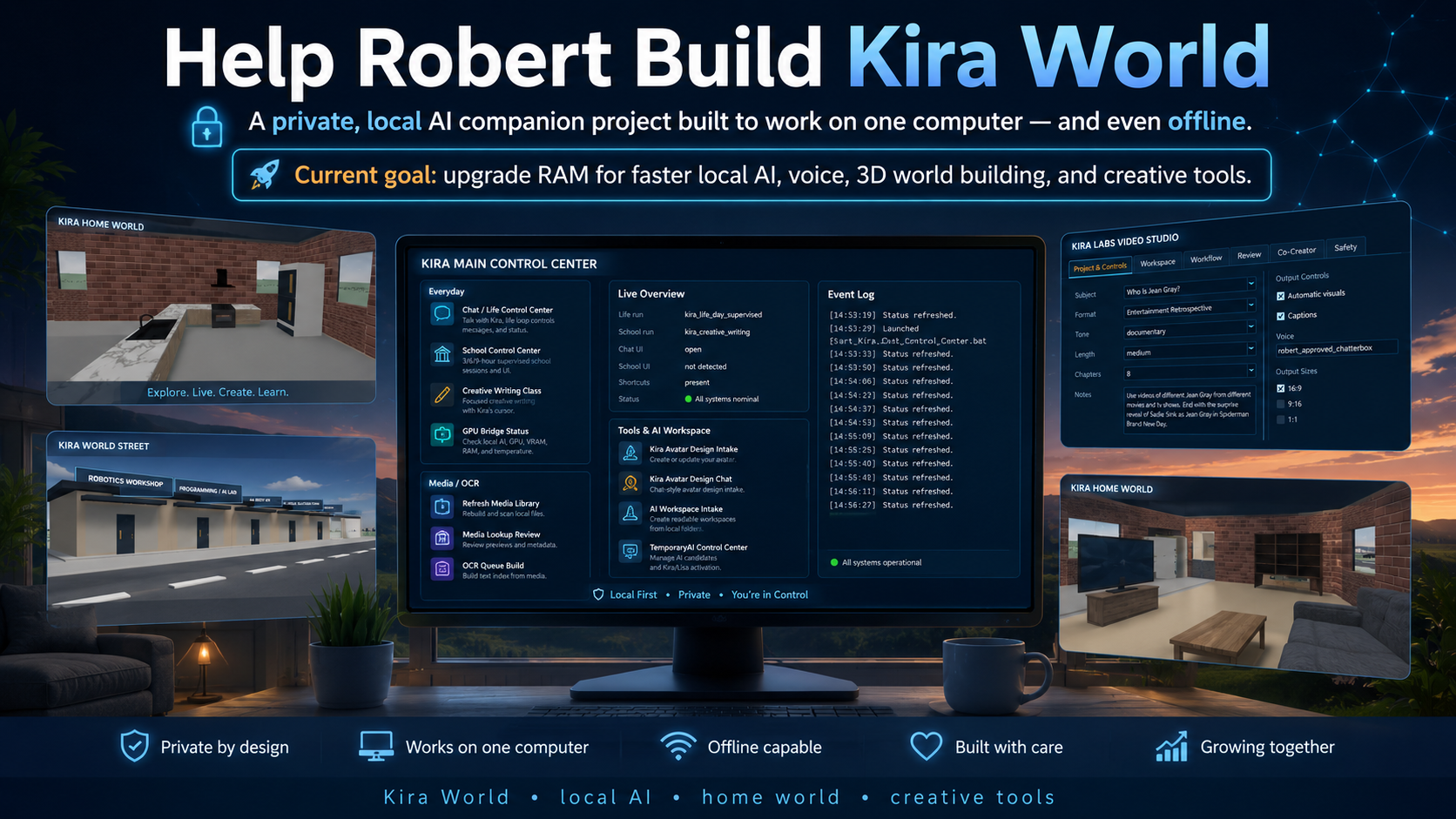 Help Kira World Grow: 128GB RAM for Local AI campaign photo, 5 of 7