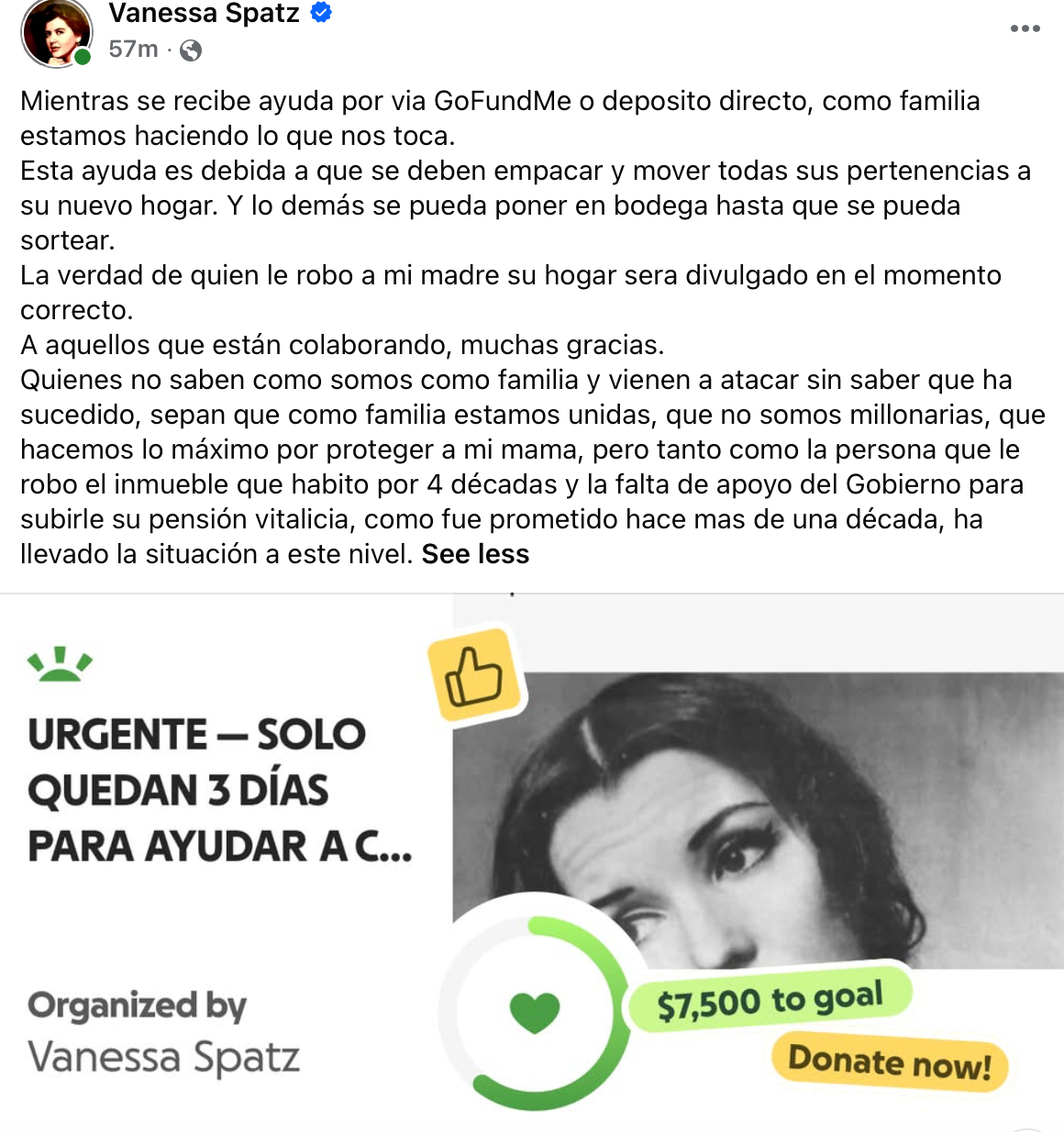 URGENTE - SU AYUDA NECESARIA PARA APOYAR A CHRISTA MERTINS campaign photo, 2 of 4