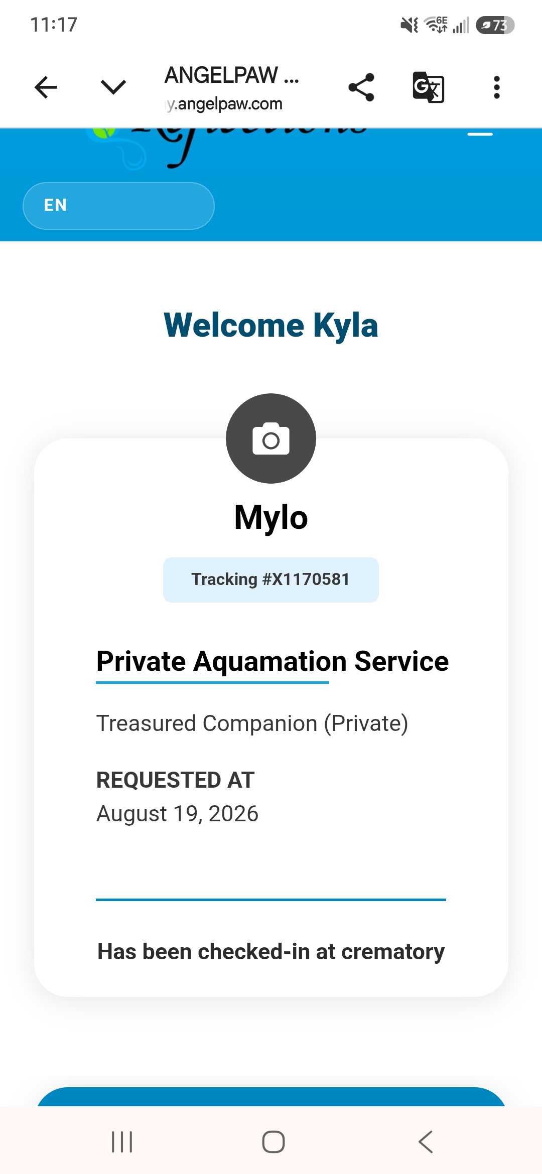 Mylo's Vet bills and Aquamation support campaign photo, 8 of 10