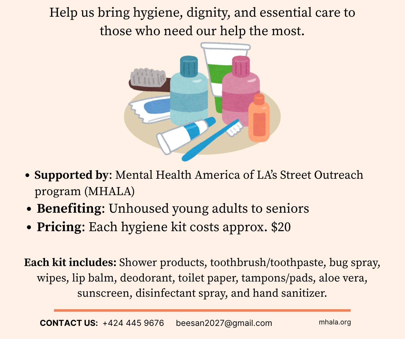 Bring basic hygiene products to those who need it most. campaign photo, 2 of 4