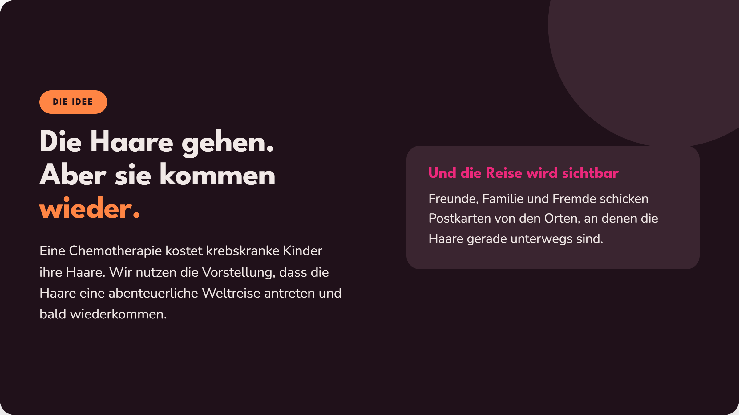 Wenn Haare auf Reisen gehen: Postkarten für krebskranke Kids campaign photo, 7 of 8