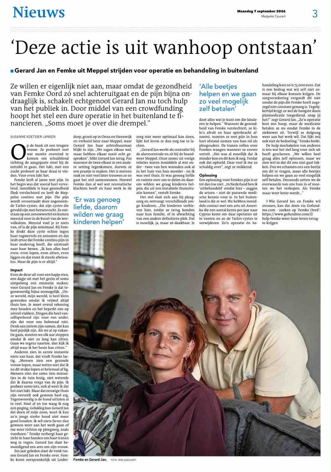 Help Femke weer haar leven terug te krijgen campaign photo, 5 of 7