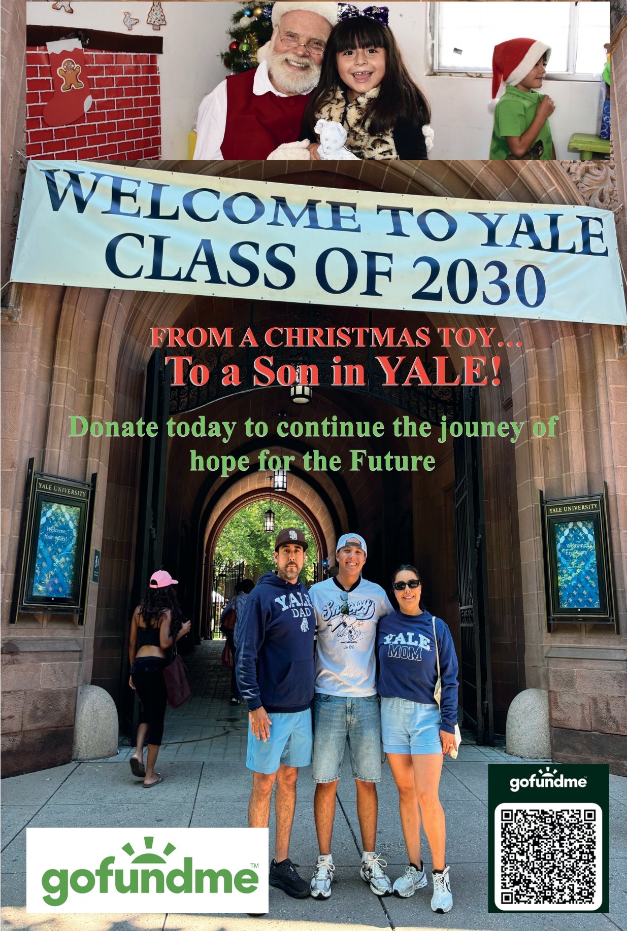 From a SANTA TOY....to a KID IN YALE - Dario's Amazing Story campaign photo, 2 of 4