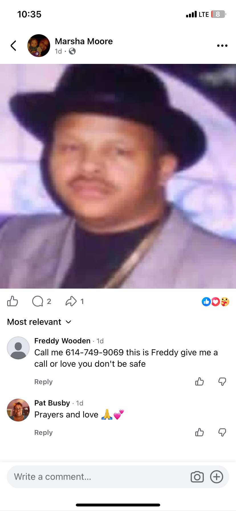 shantica person A Peaceful Farewell for Louis D. Moore gofundme donation